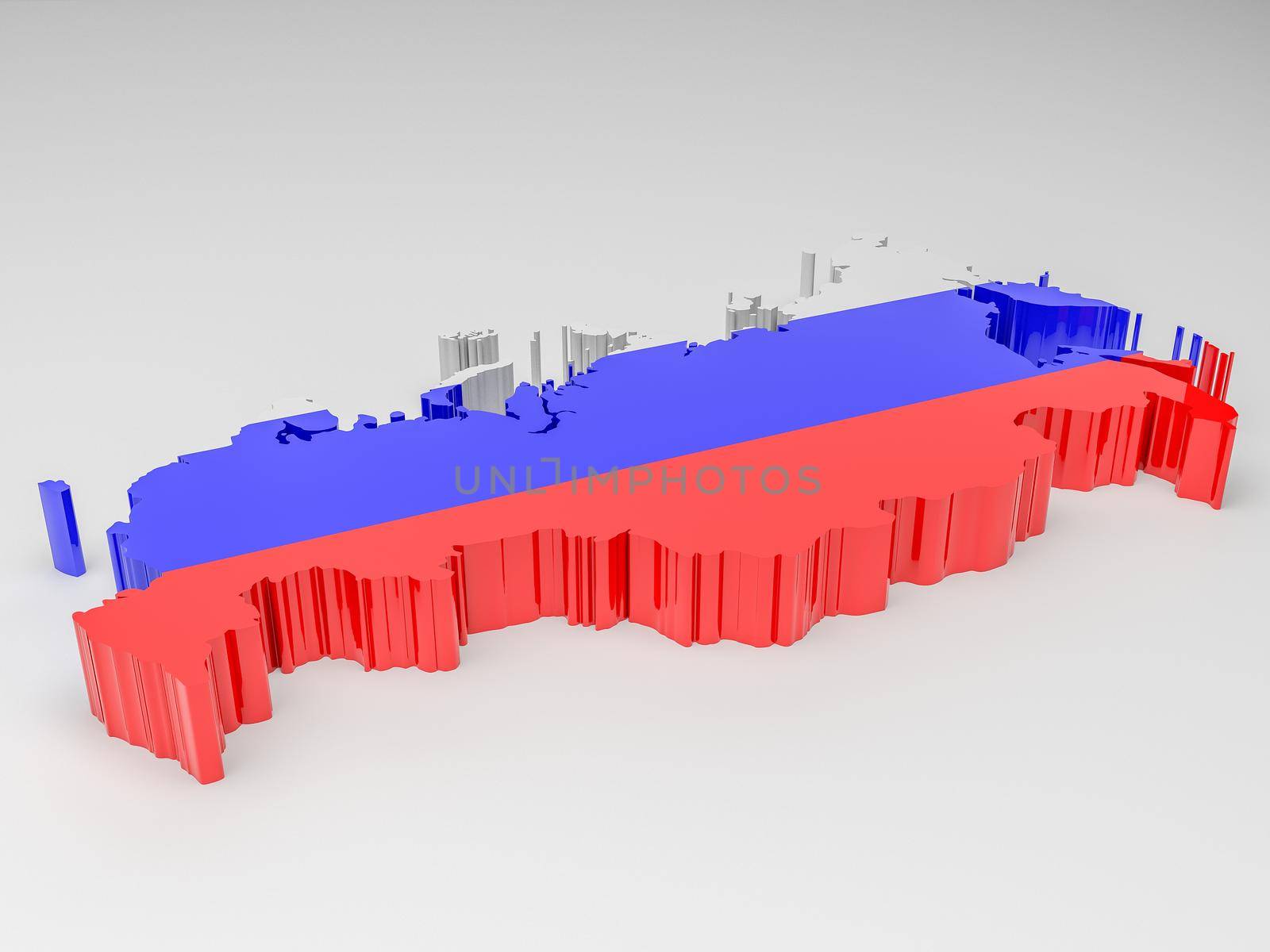 Map of Russia with Russian flag by raphtong