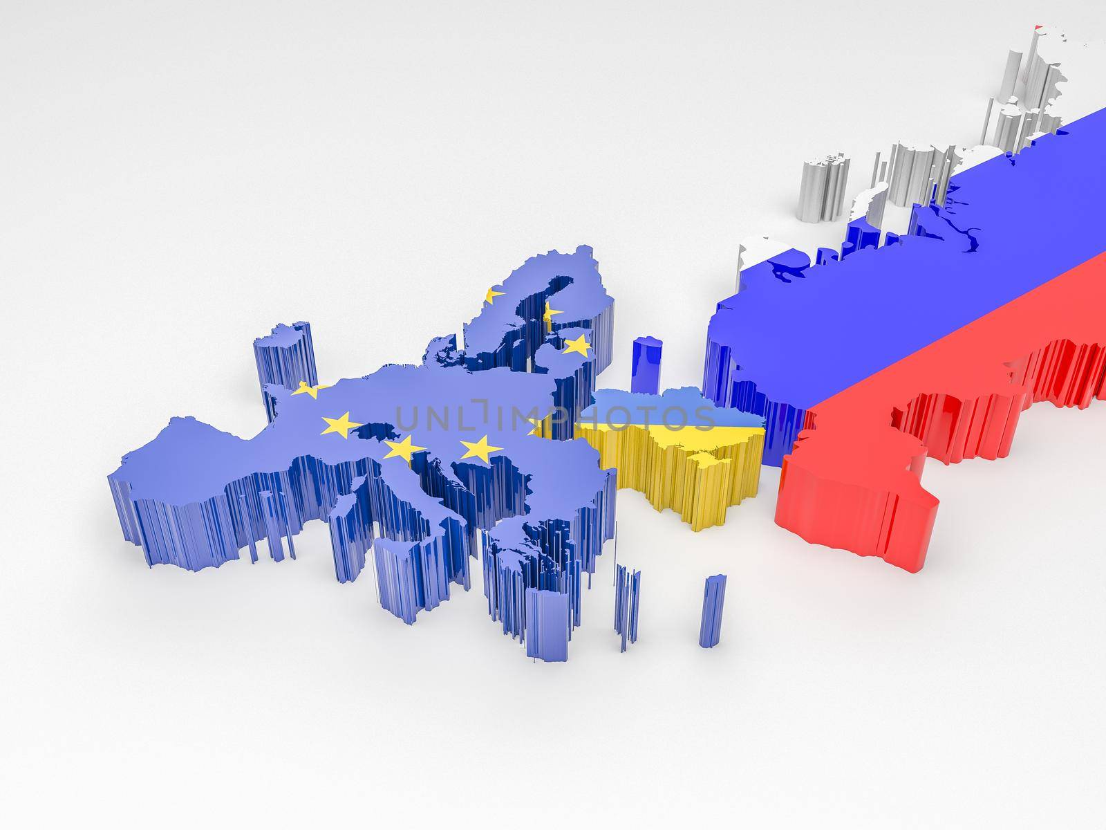 Illustration of the tensions between Ukraine Russia and the European Union