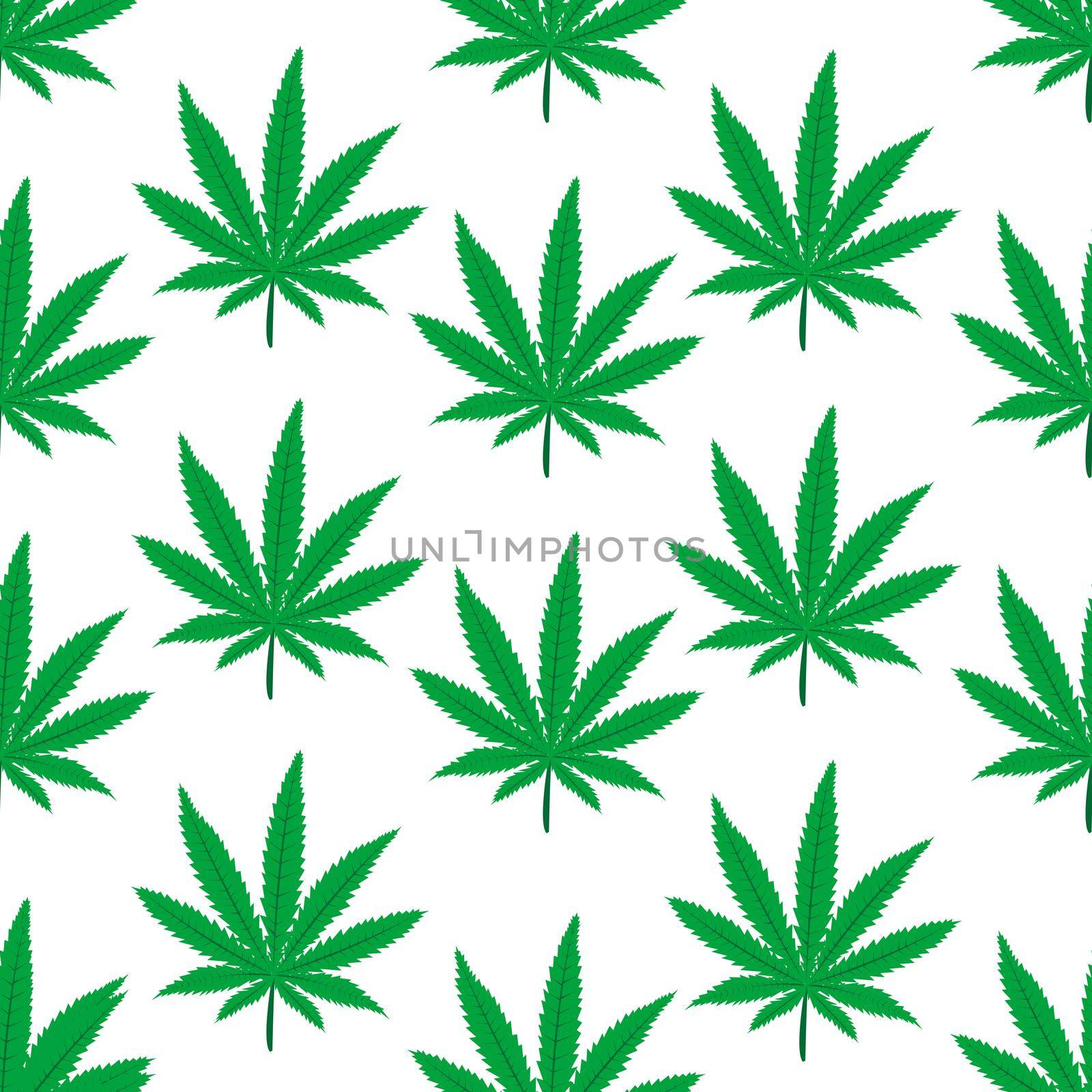 Marijuana leaf seamless pattern in polka dot style by hibrida13