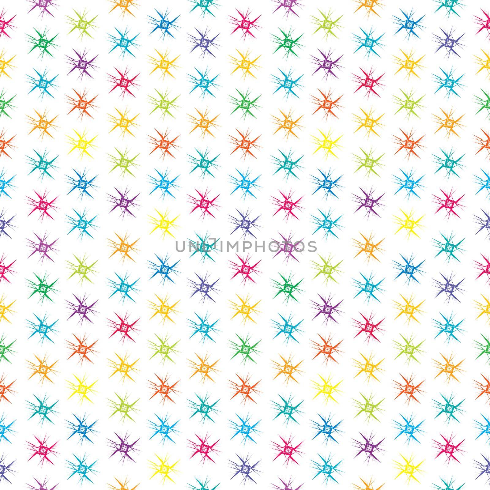 Colorful seamless background with rows of flowers in polka dot style by hibrida13