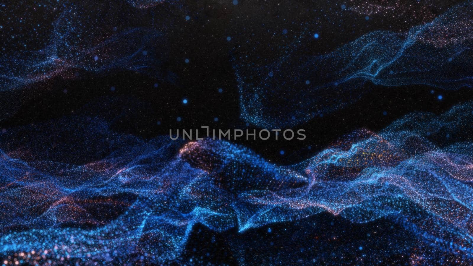 Abstract particle waves with depth of field effect by cherezoff