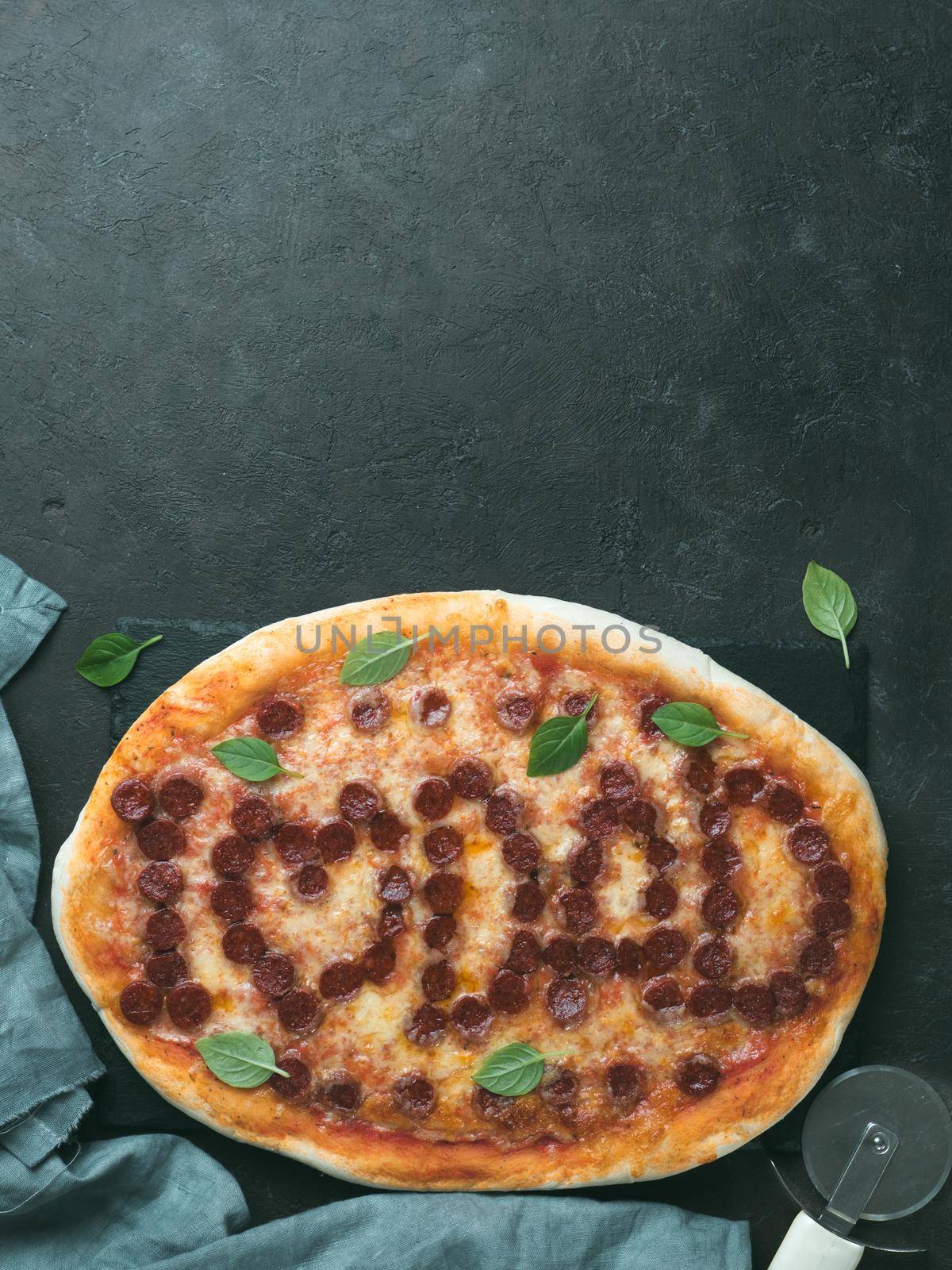 pizza with i love dad lettering, copy space by fascinadora