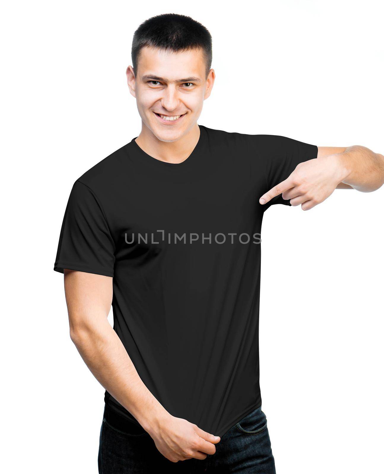 man in black t-shirt by GekaSkr