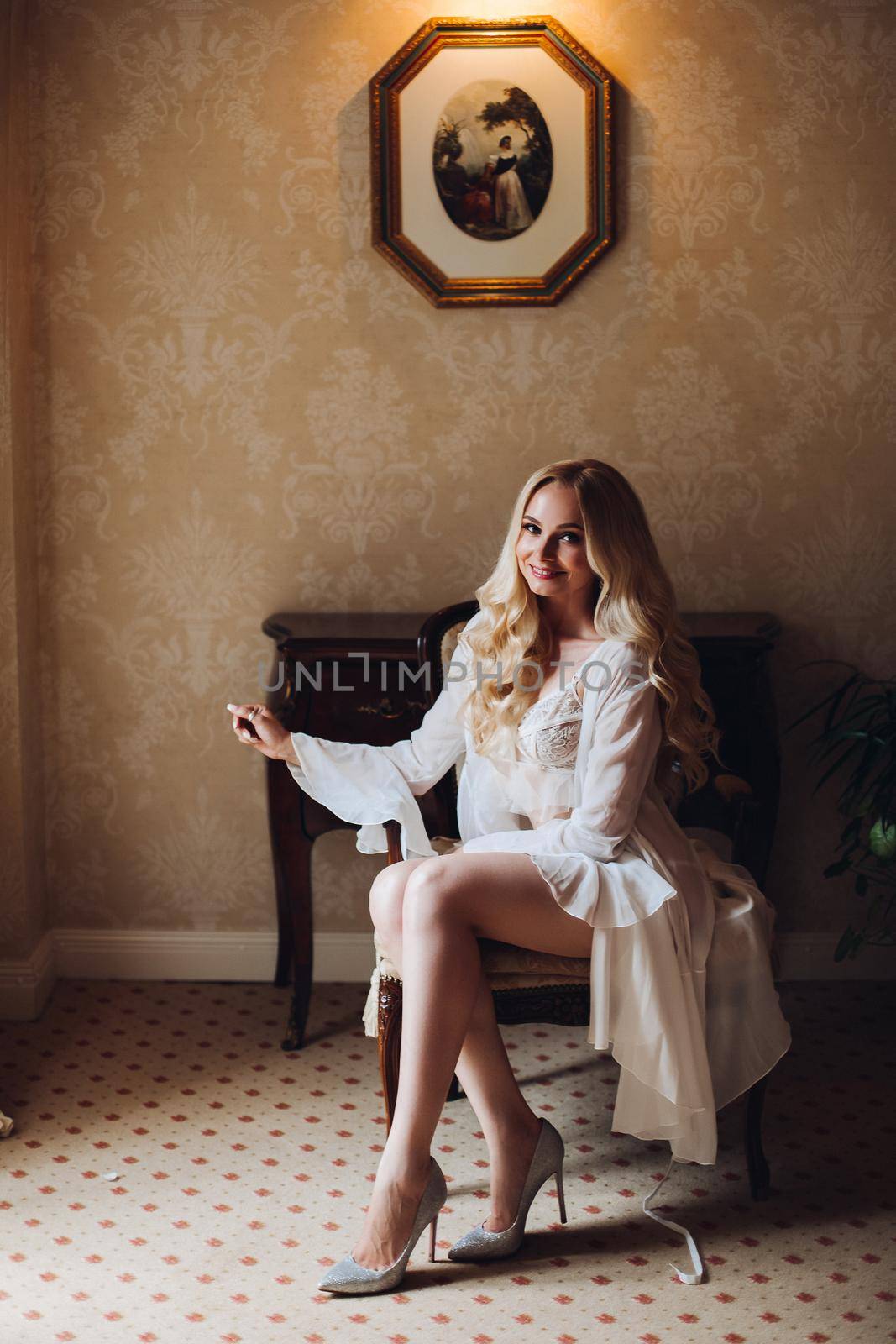 Gorgeousl blondie bride in luxury interior. by StudioLucky