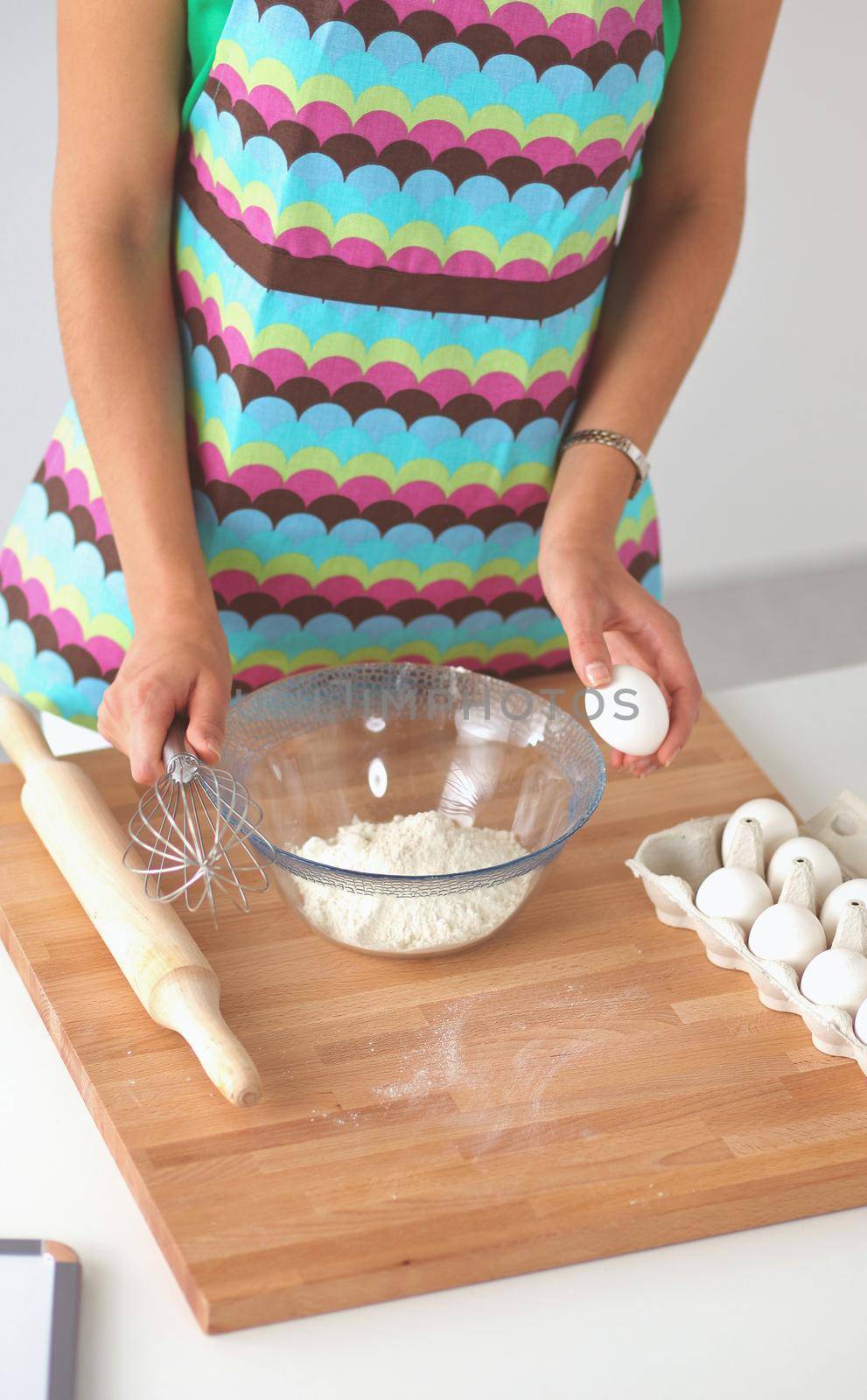 Baking ingredients for shortcrust pastry,plunger on the desk