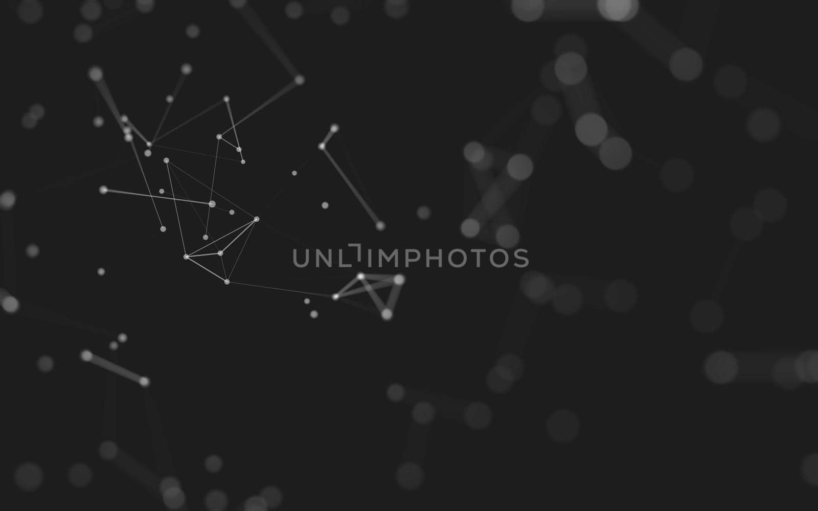 Abstract background. Molecules technology with polygonal shapes, connecting dots and lines. Connection structure. Big data visualization. 