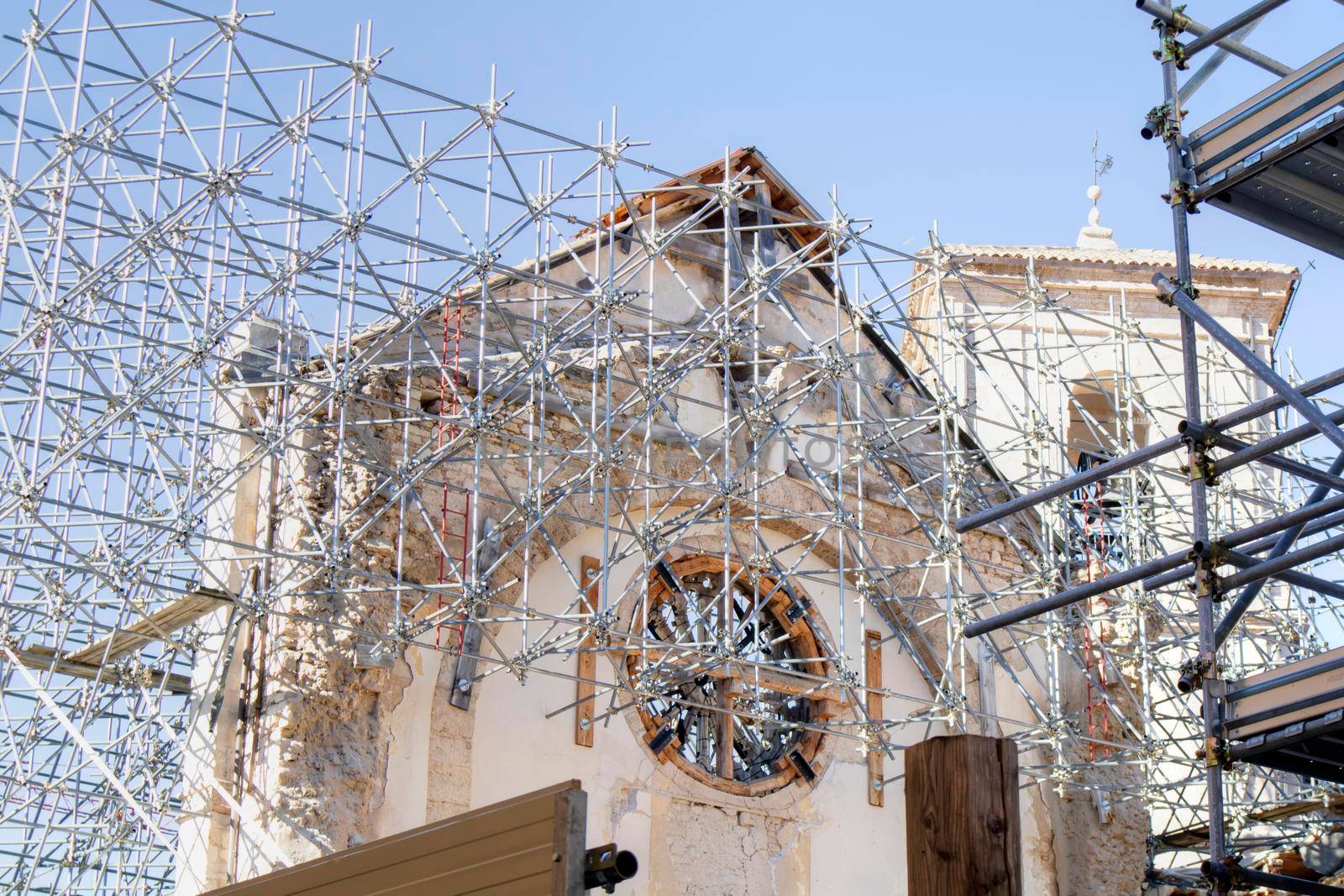 The reconstruction of the city of Norcia in central Italy after the devastating earthquake. 