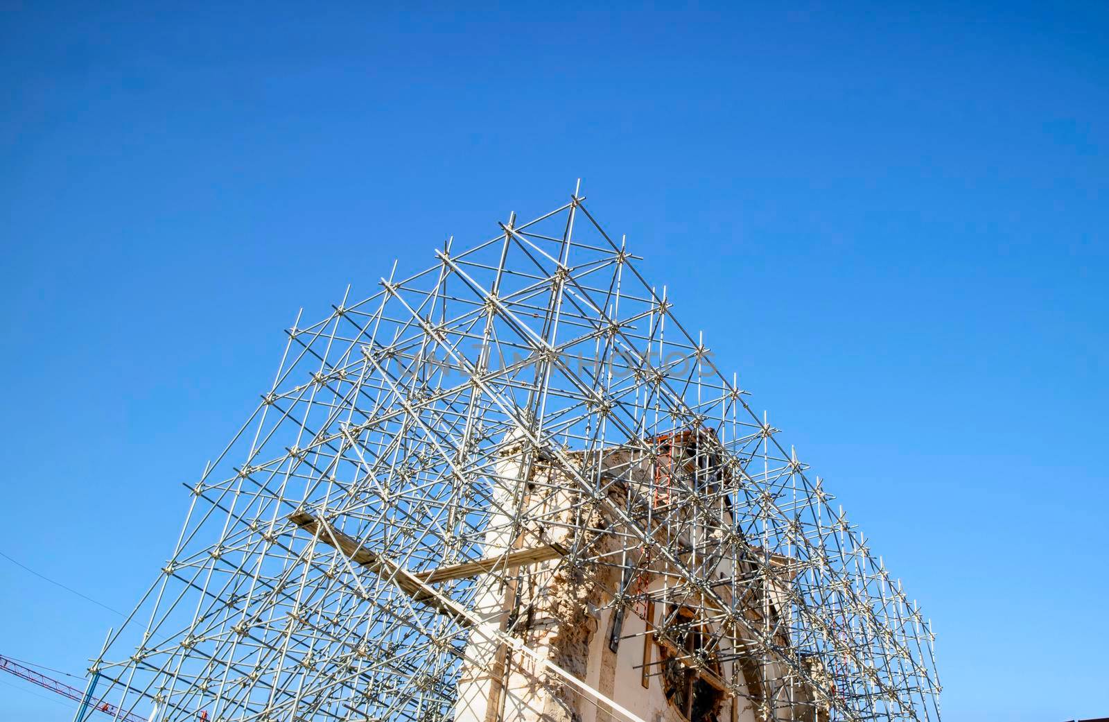 The reconstruction of the city of Norcia in central Italy after the devastating earthquake. 