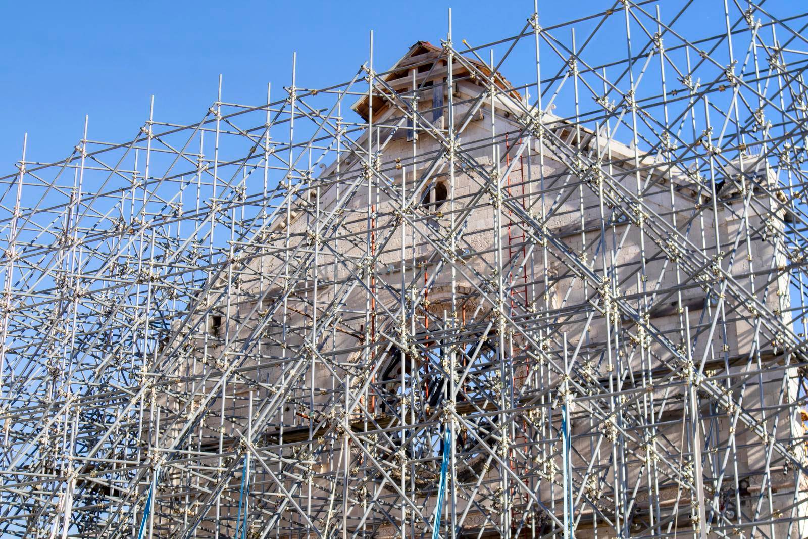 The reconstruction of the city of Norcia in central Italy after the devastating earthquake. 