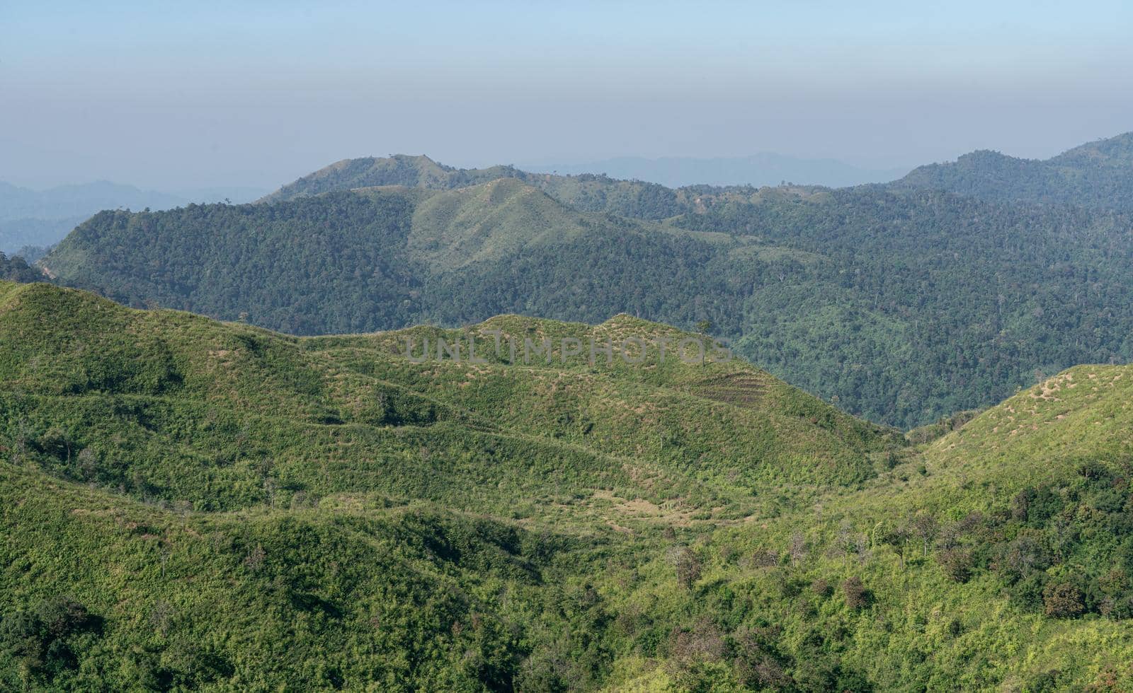 Beautiful view over the mountain at Thailand