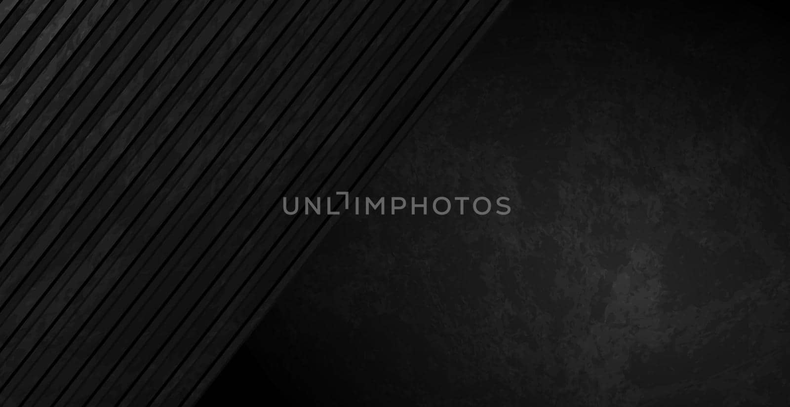 Abstract dark black textured panoramic background - illustration