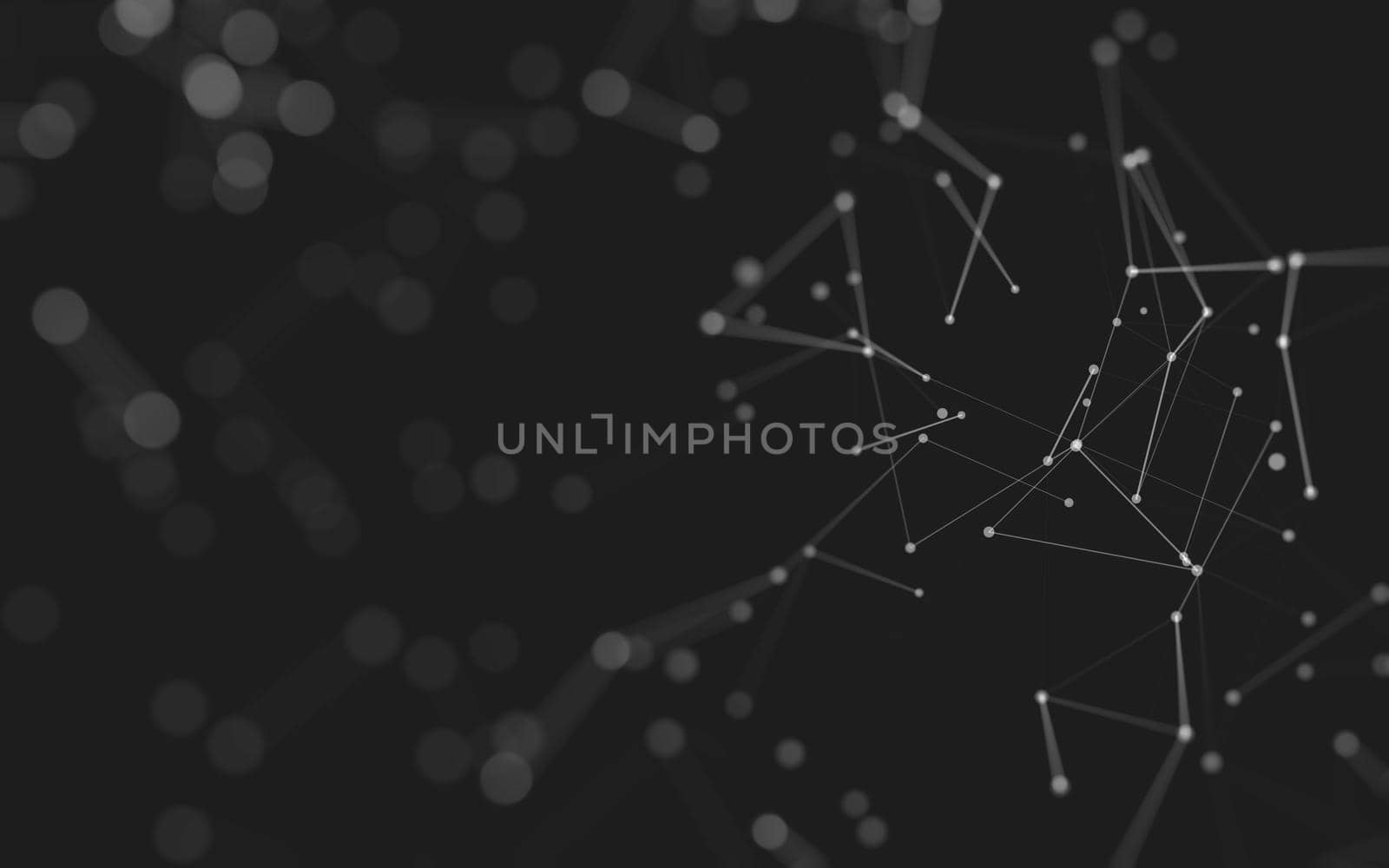 Abstract background. Molecules technology with polygonal shapes, connecting dots and lines. Connection structure. Big data visualization. 