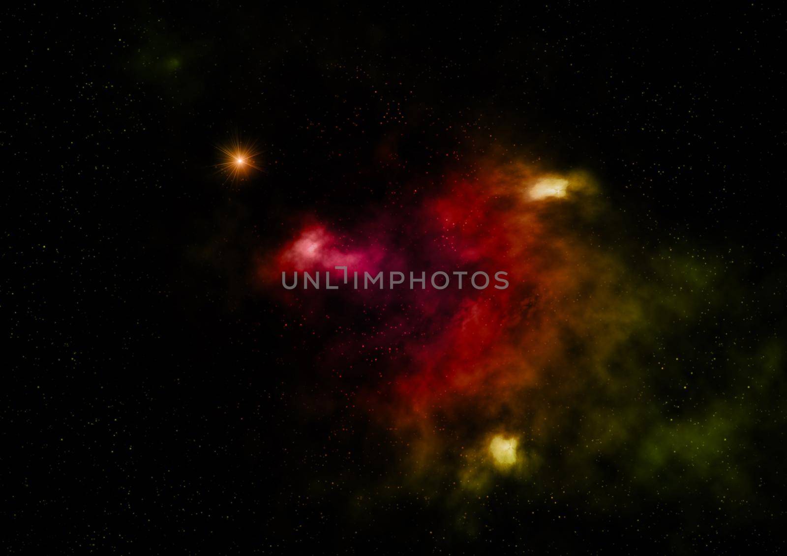 Small part of an infinite star field of space in the Universe. Elements of this image furnished by NASA . 3D rendering