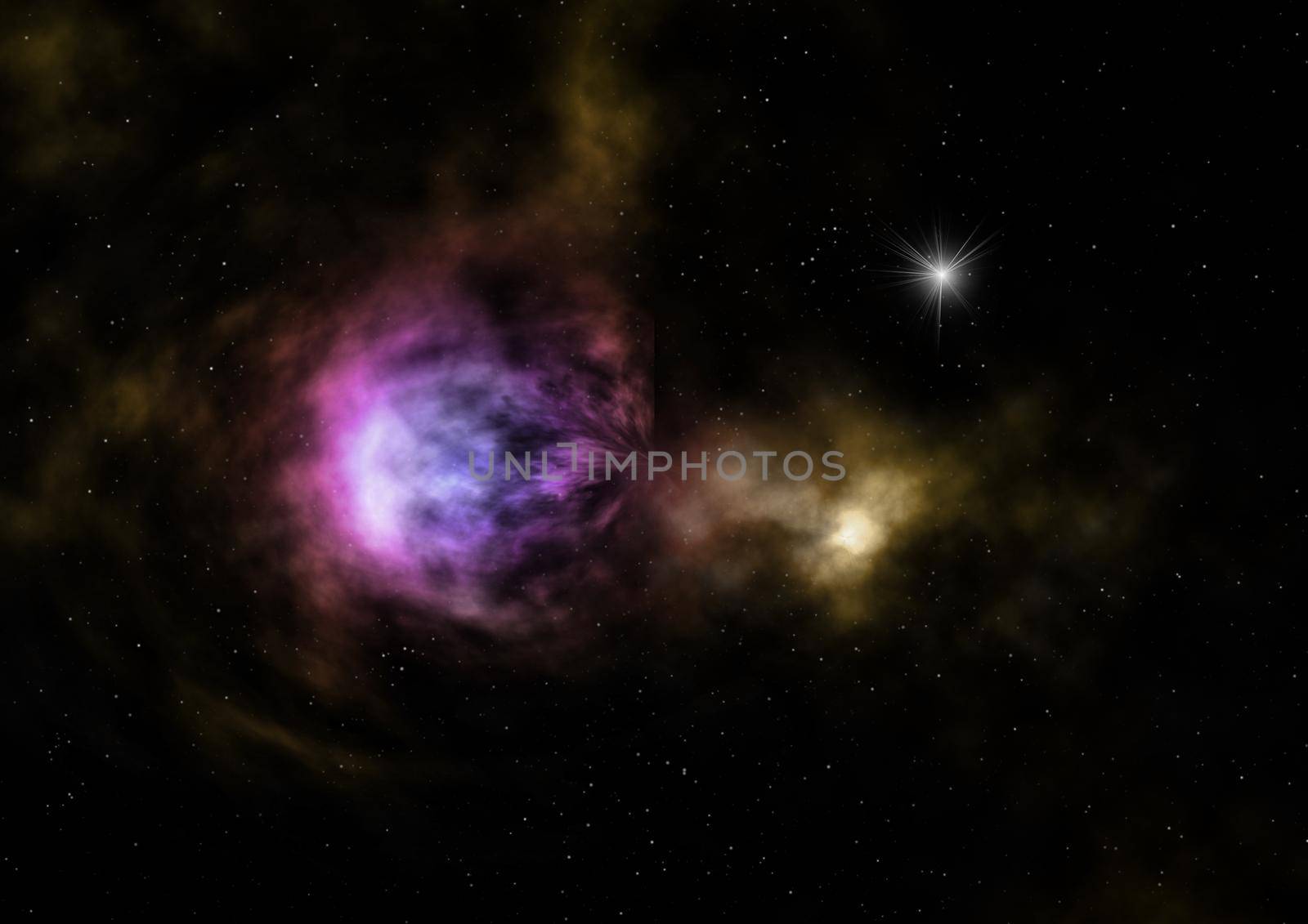 Small part of an infinite star field of space in the Universe. Elements of this image furnished by NASA . 3D rendering