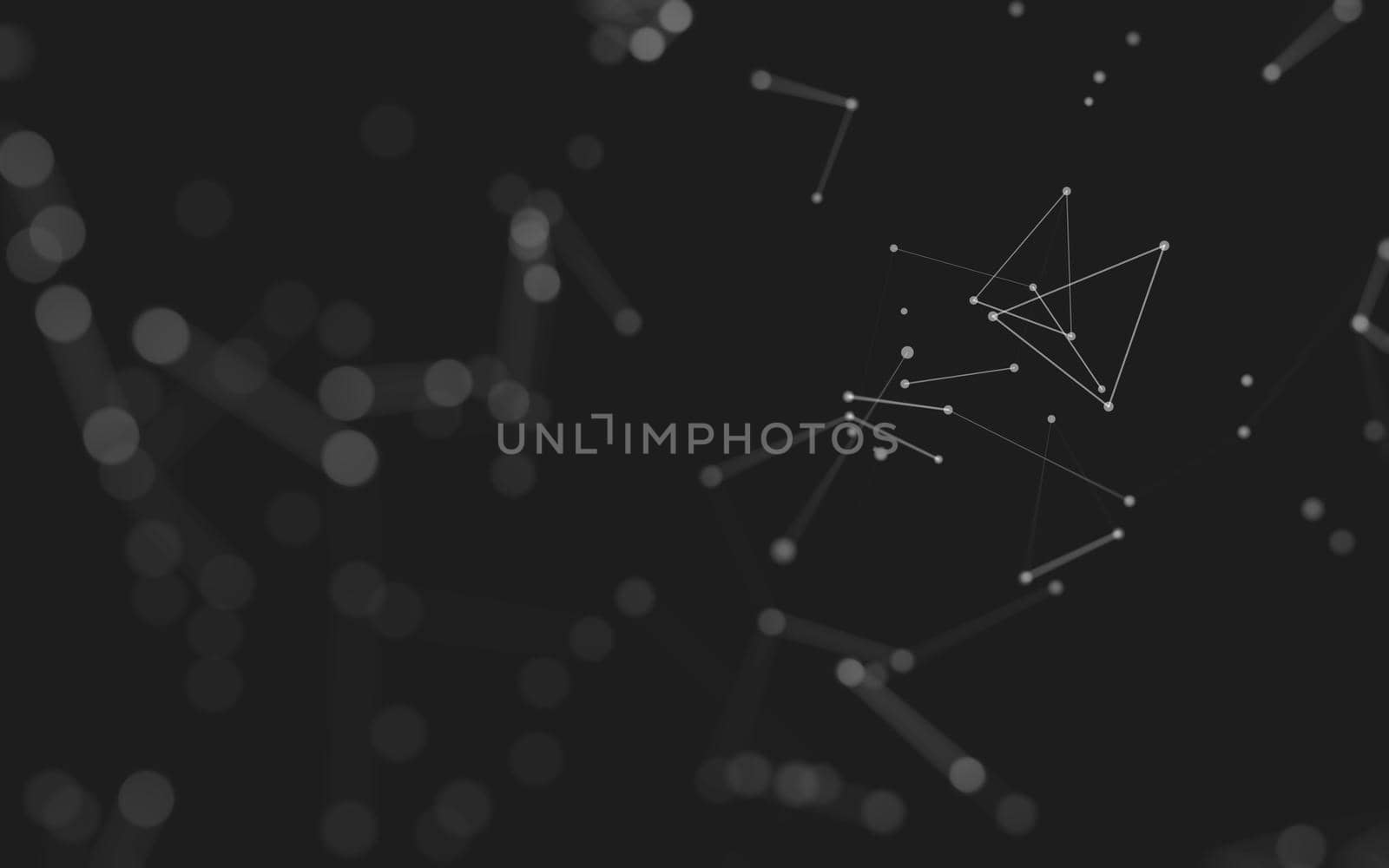 Abstract background. Molecules technology with polygonal shapes, connecting dots and lines. Connection structure. Big data visualization. 