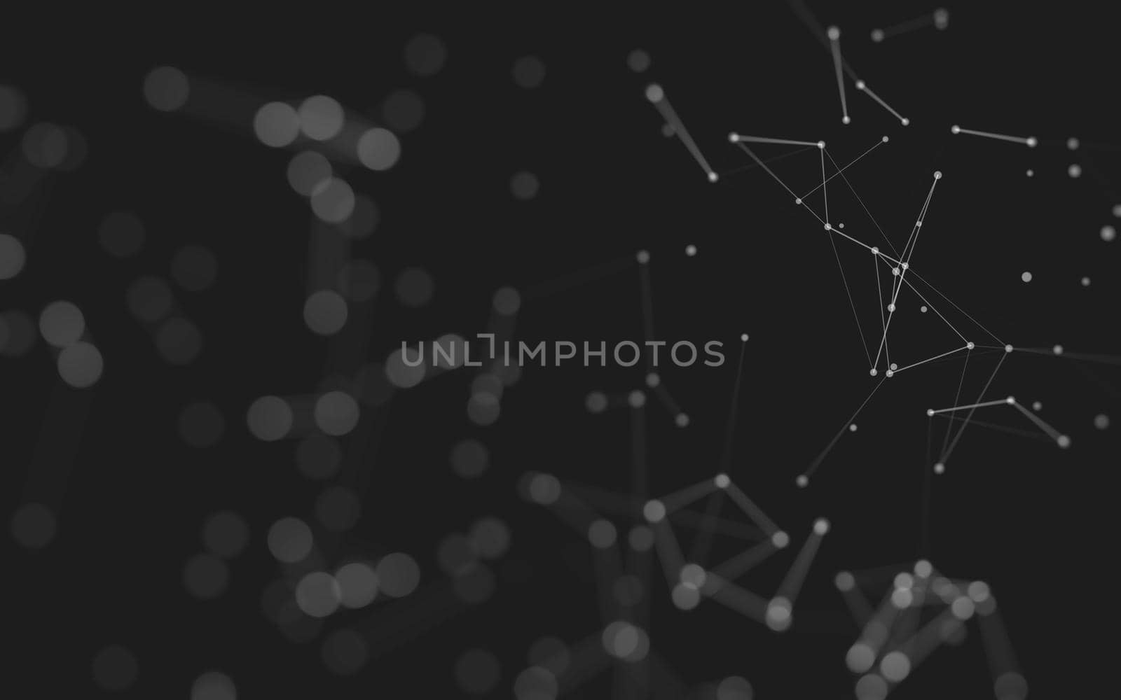 Abstract background. Molecules technology with polygonal shapes, connecting dots and lines. Connection structure. Big data visualization. 