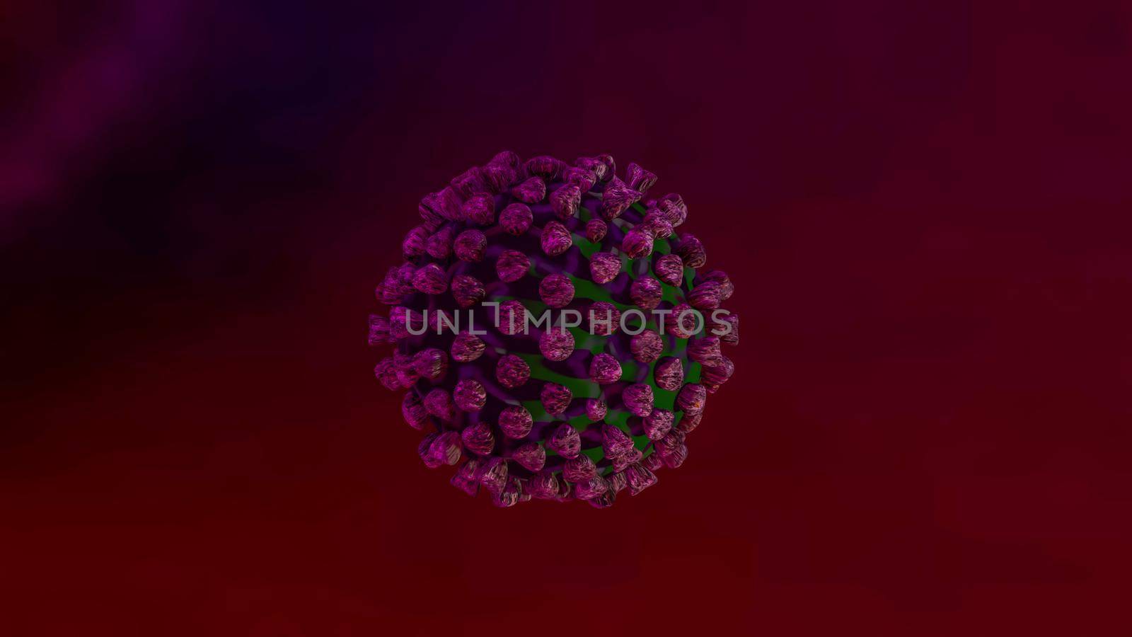 Coronavirus 2019-nCov novel coronavirus concept resposible for asian flu outbreak and coronaviruses influenza as dangerous flu strain cases as a pandemic. Microscope virus close up. 3d rendering by kwarkot