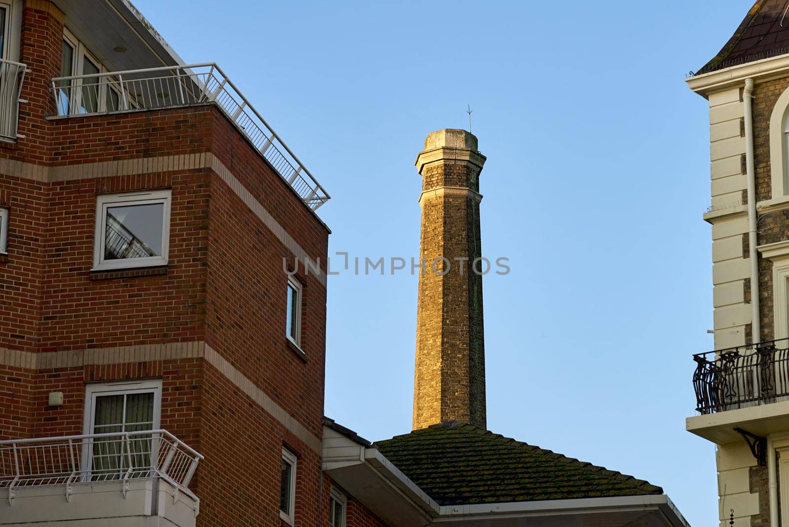 Broadstairs, United Kingdom - January 09, 2022: Chimney of the Grand Hotel in Broadstairs by ChrisWestPhoto