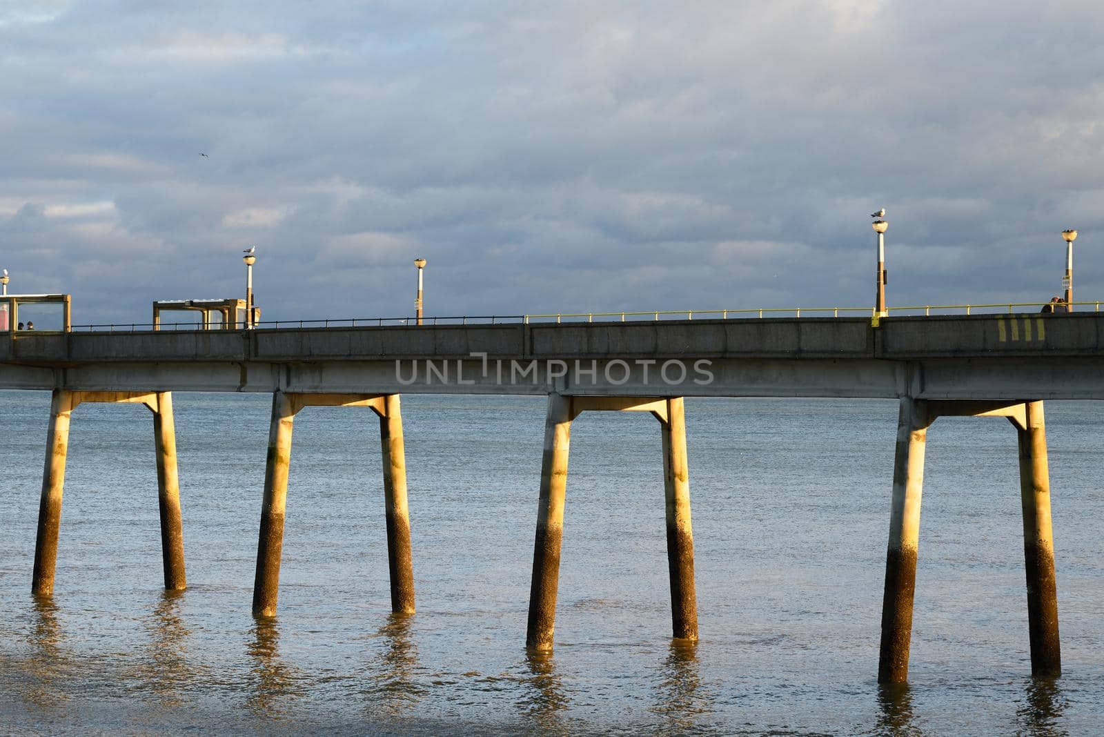 Sun on the piles of Deal Pier by ChrisWestPhoto