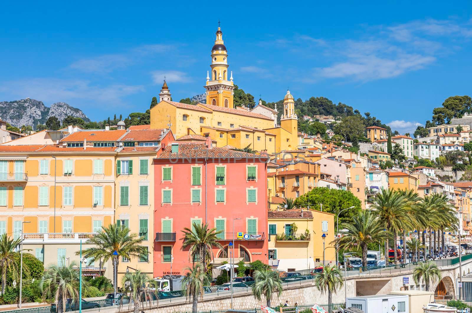 Menton, France - circa August 2021: view of the French Riviera, named the Coast Azur, located in the South of France.