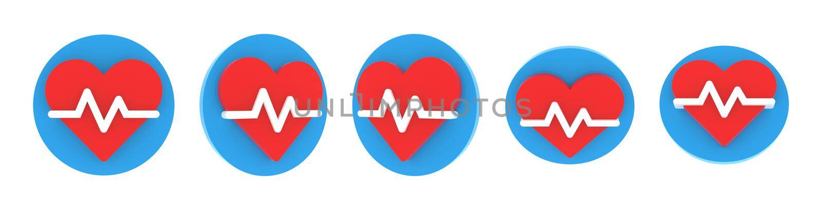 Volumetric round medical icon set, 3d rendering illustration by clusterx