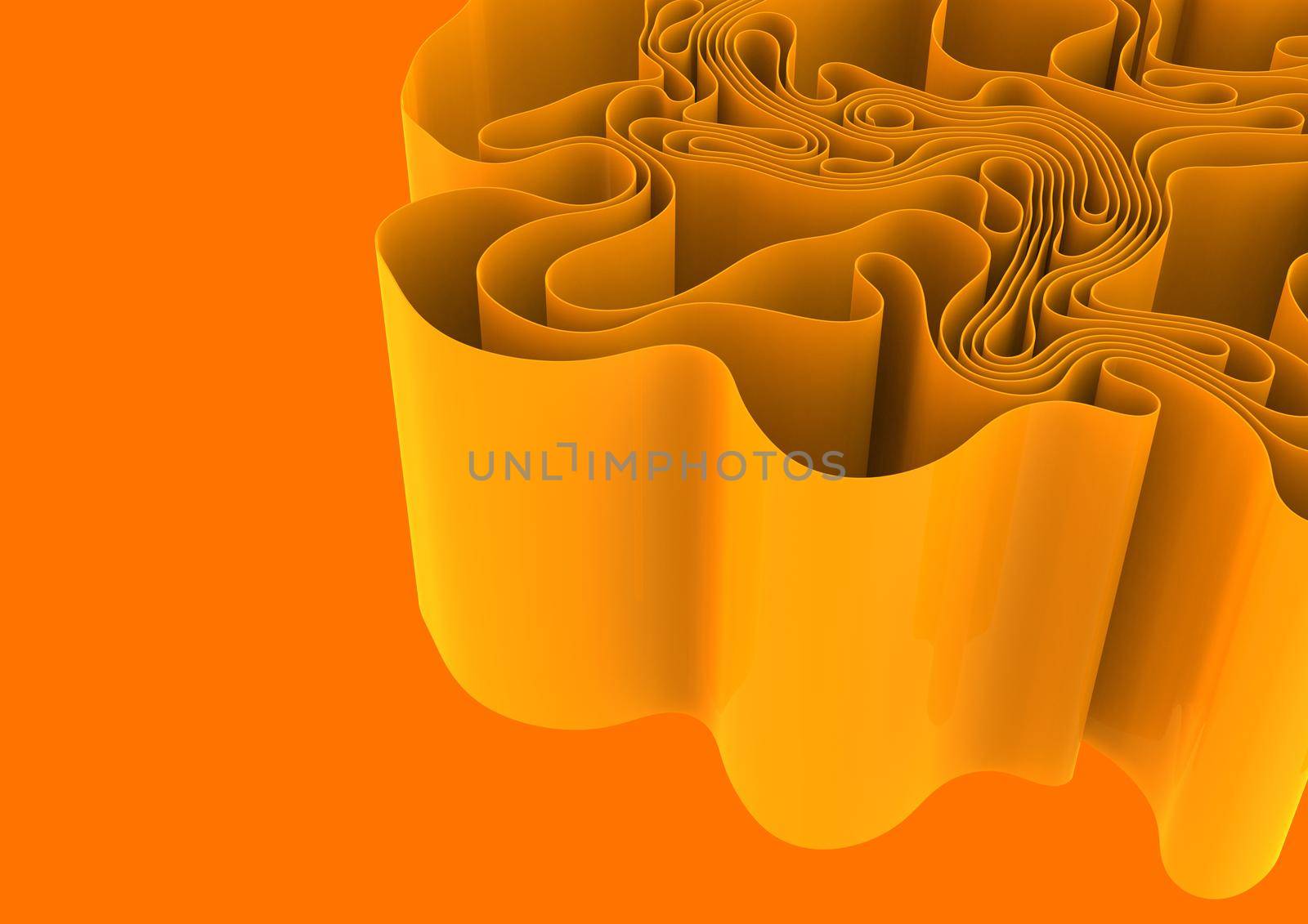 Abstract wavy splines background, 3d rendering illustration by clusterx