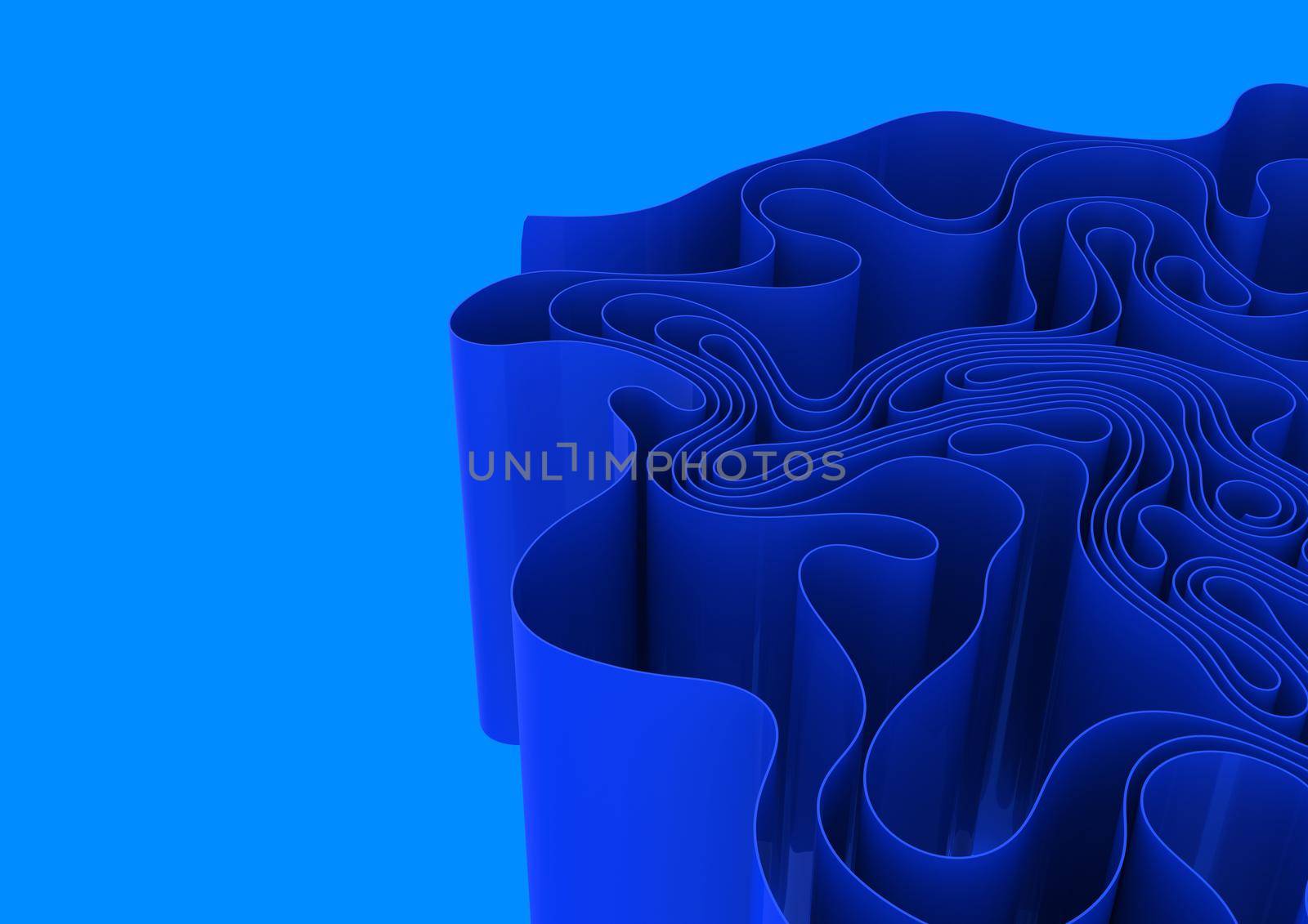 Abstract wavy splines background, 3d rendering illustration by clusterx