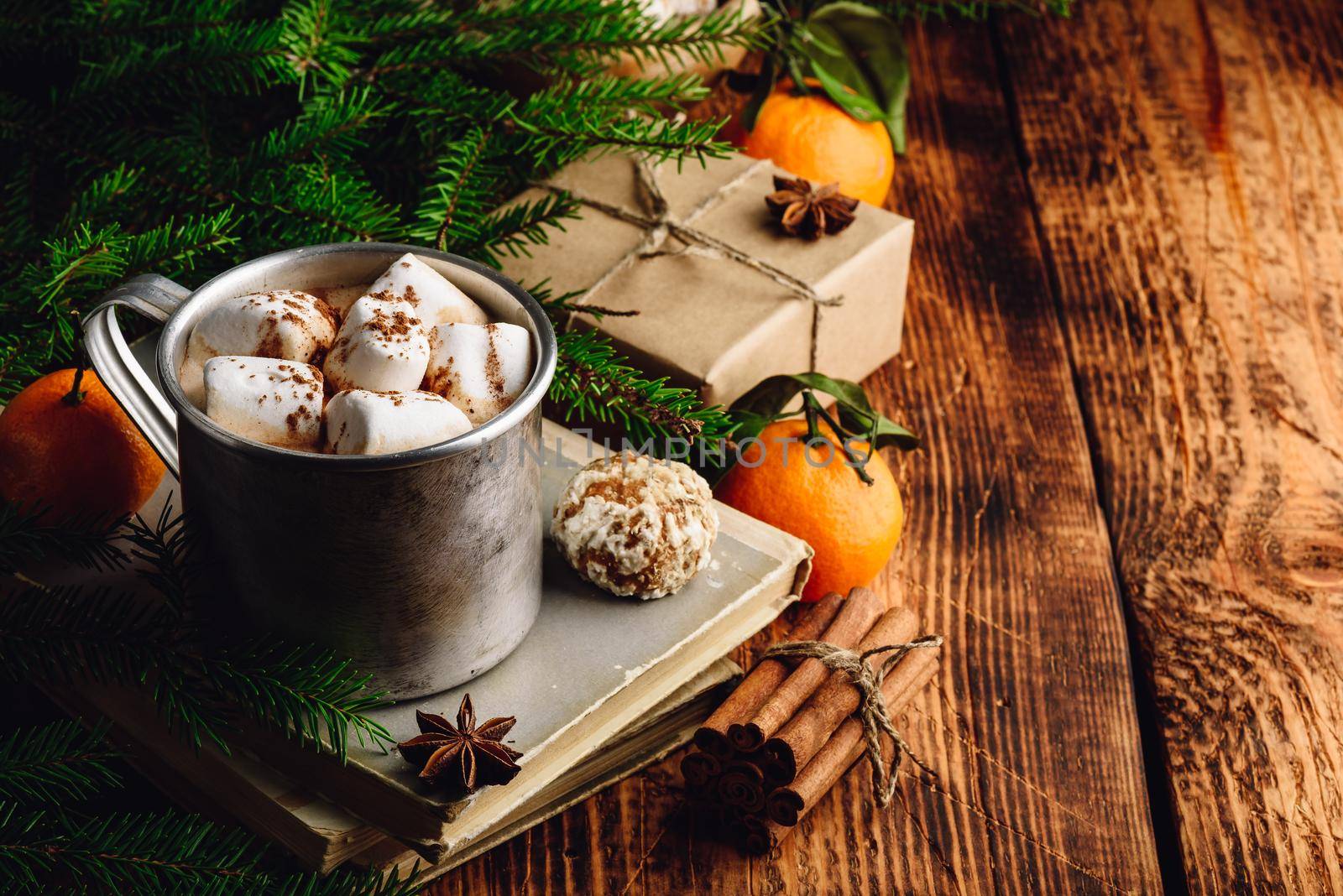 Mug of hot chocolate with marshmallows by Seva_blsv