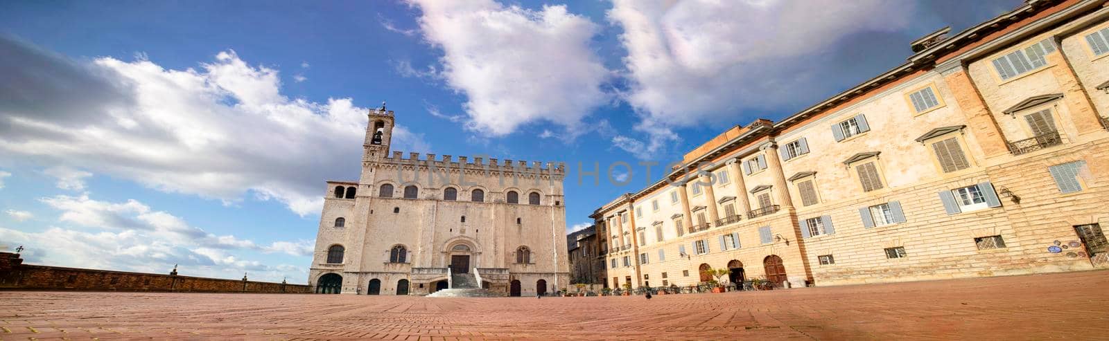 Main square of Gubbio, a small medieval town in central Italy  by fotografiche.eu