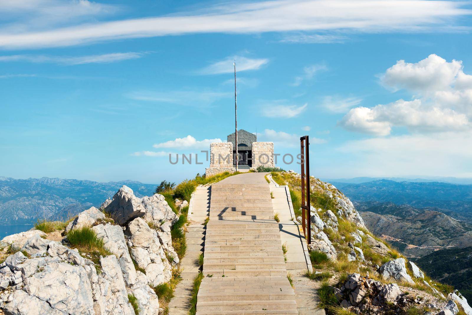 Mausoleum of Petar Petrovic Njegos. Historical mausoleum building of Petar Petrovic Njegos - montenegrin poet and ruler - in mountains of National Park Lovcen