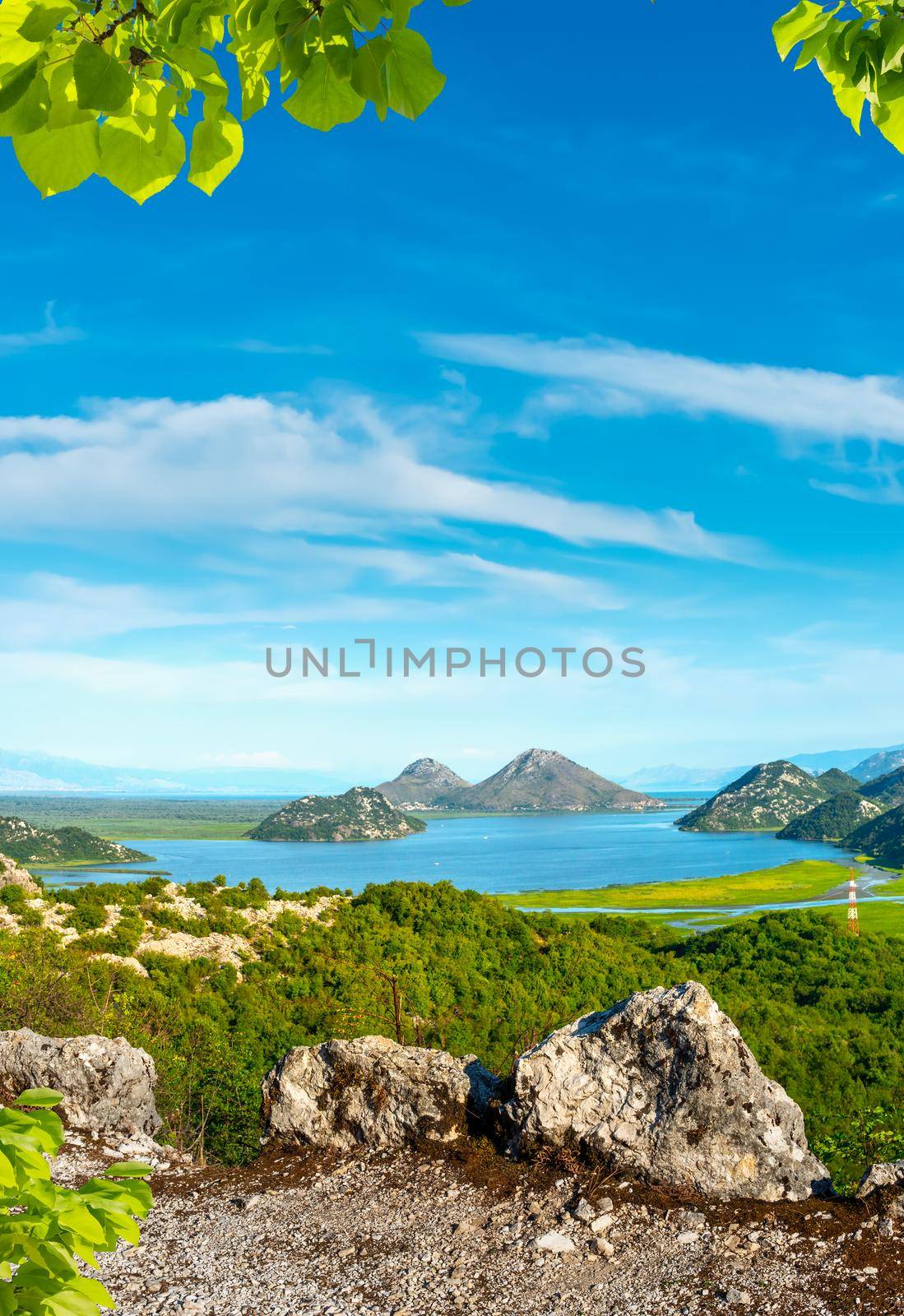 View to the mountains and Skadar lake