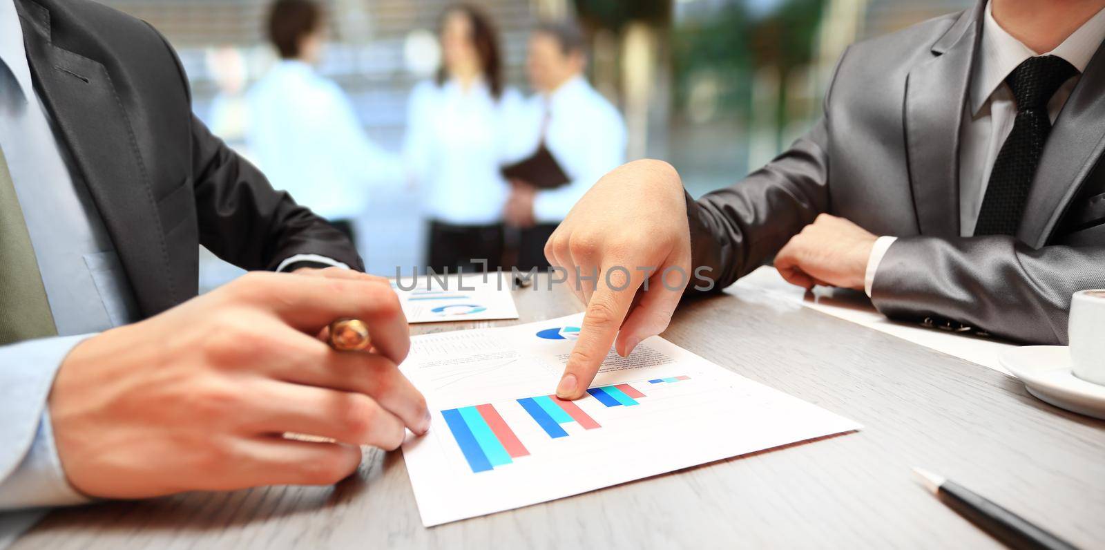 Graphs, charts, business table. The workplace of business people by SmartPhotoLab