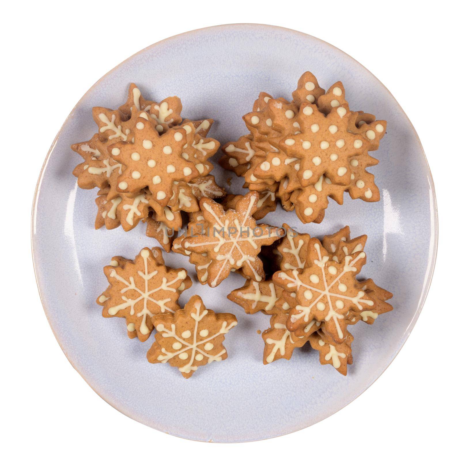 Plate with tasty Christmas cookies  by homydesign