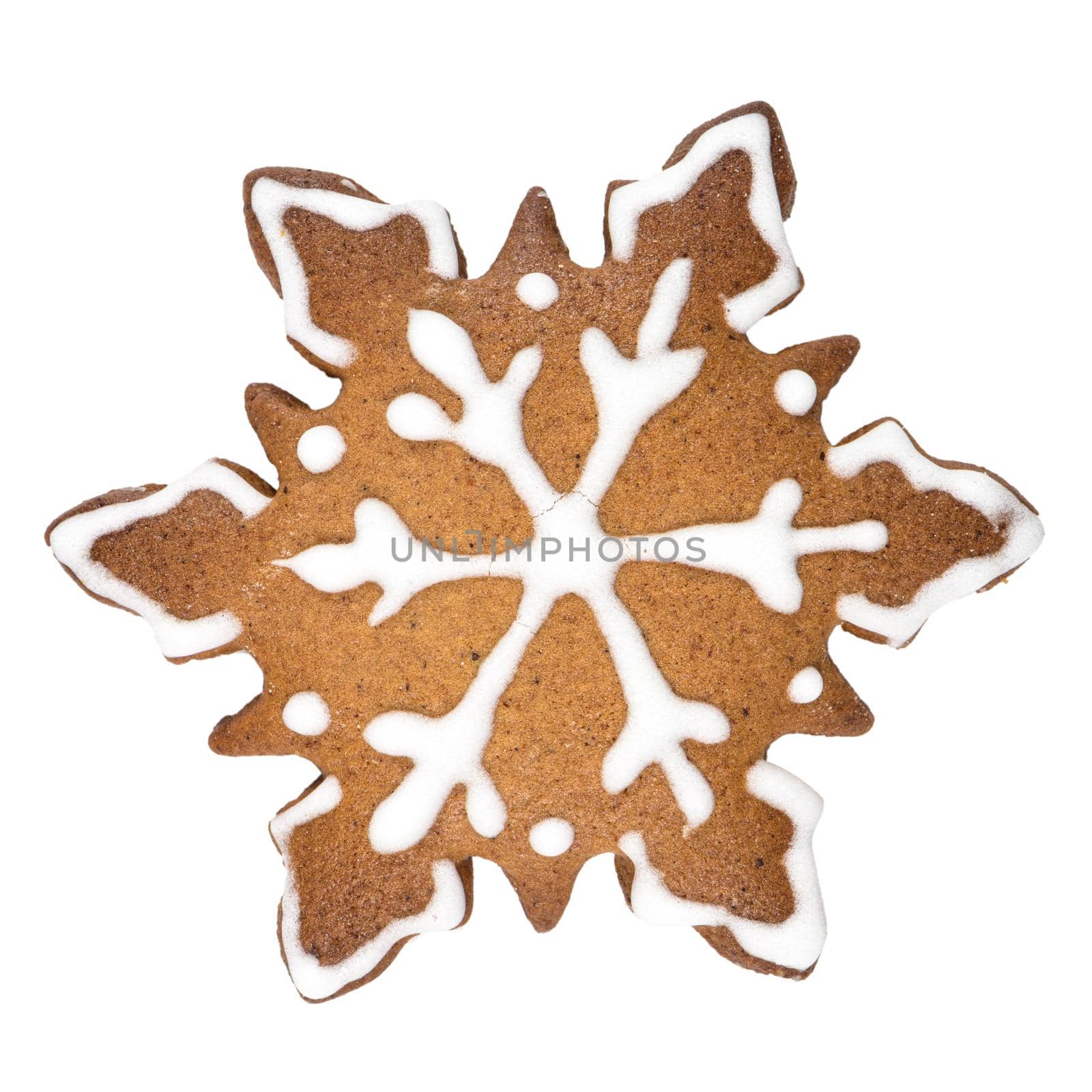 Gingerbread cookie in snowflake shape by homydesign