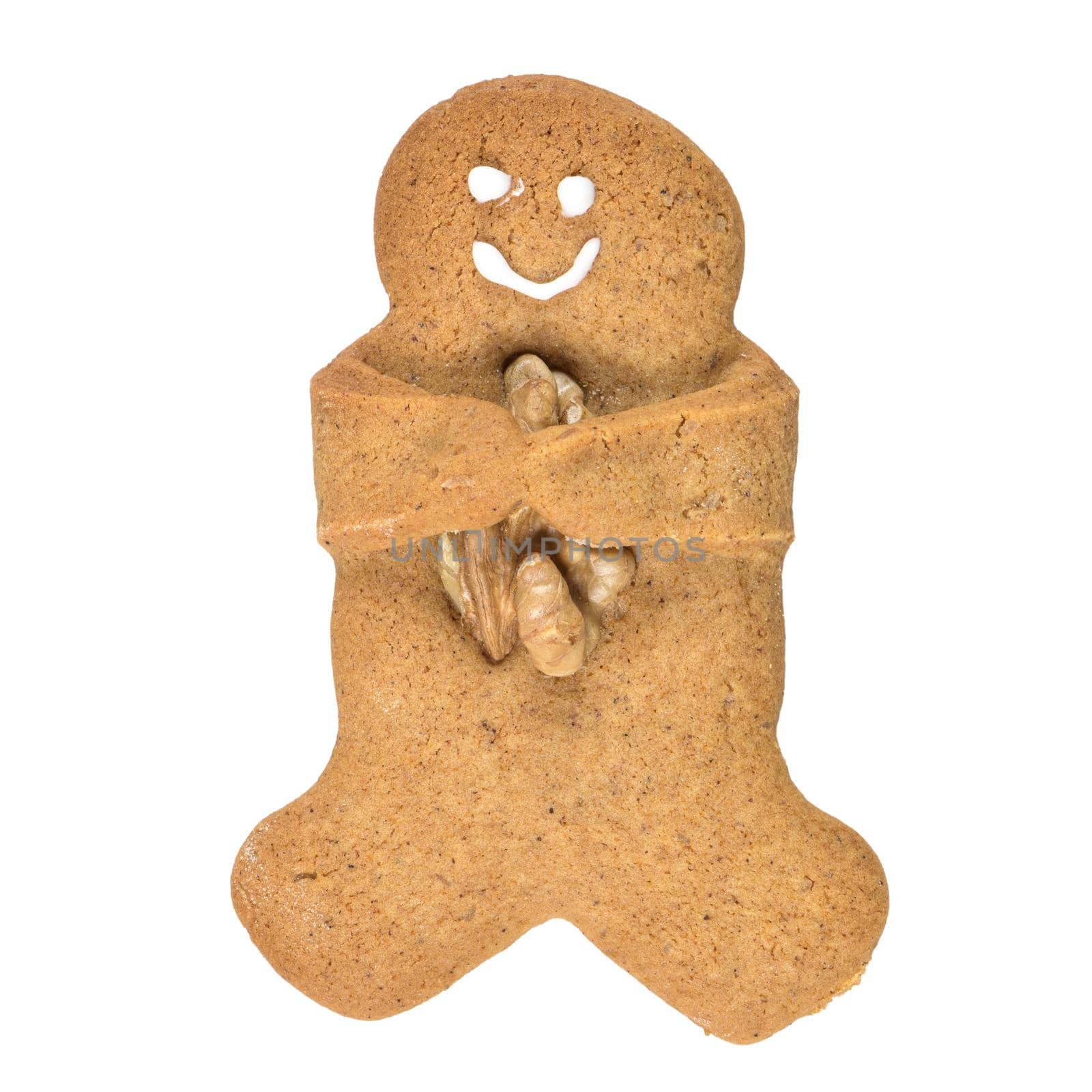 Gingerbread man cookie embrancing walnut by homydesign
