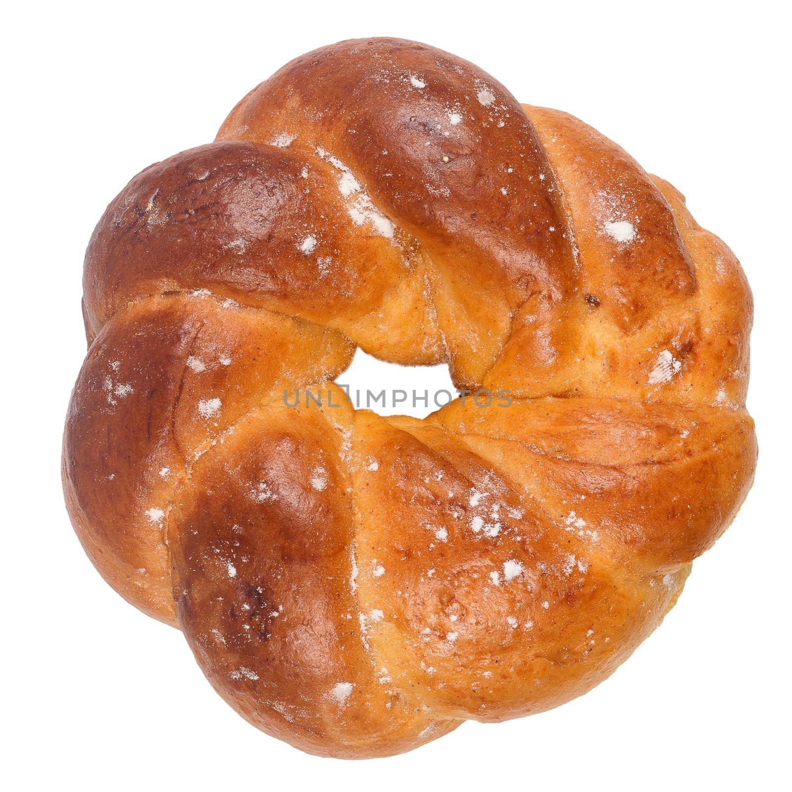 sweet bread isolated on white background.