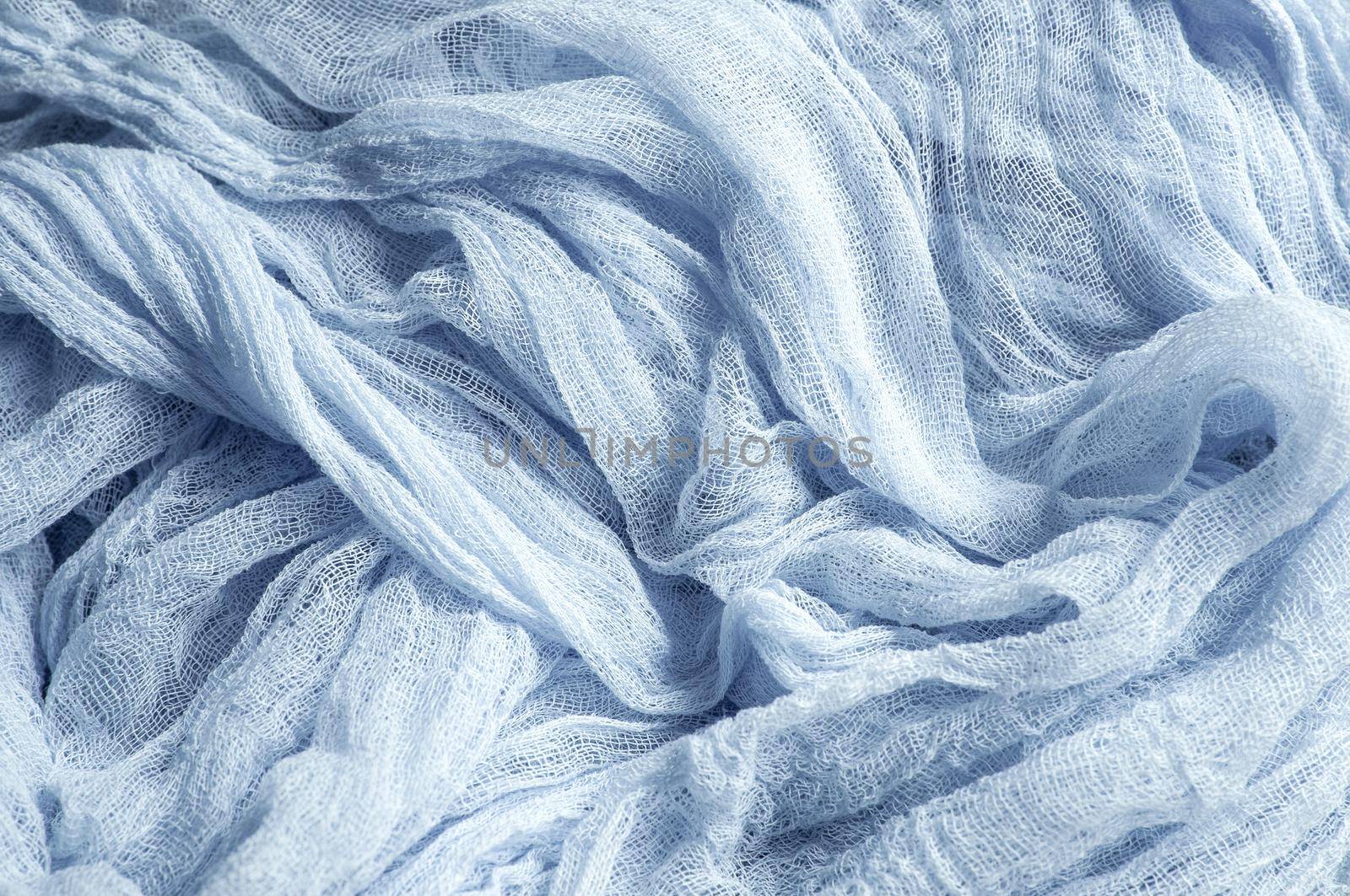 Hand dyed  blue gauze fabric. Boho style gauze runner by ozornina
