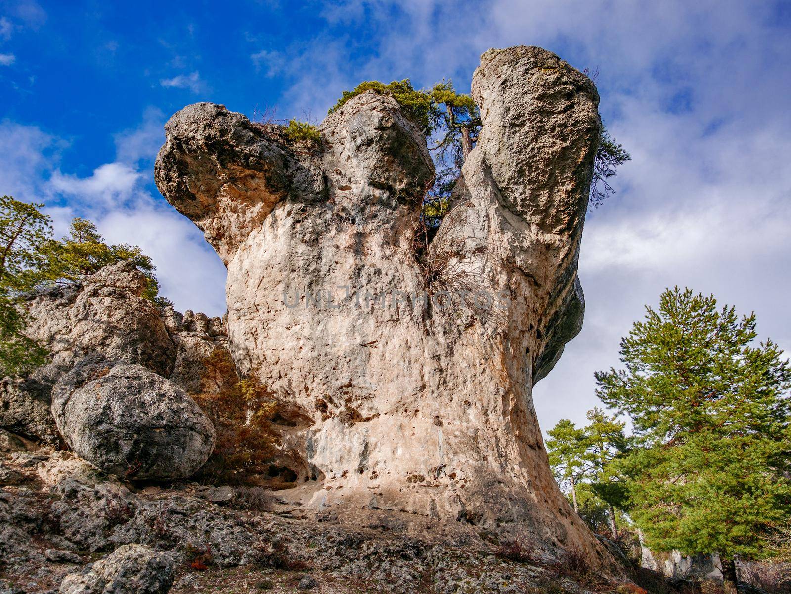 Detailed view of karstic formations in the Majadas park, Cuenca