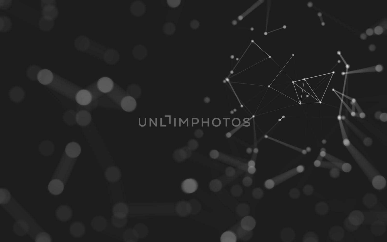 Abstract background. Molecules technology with polygonal shapes, connecting dots and lines. Connection structure. Big data visualization. 