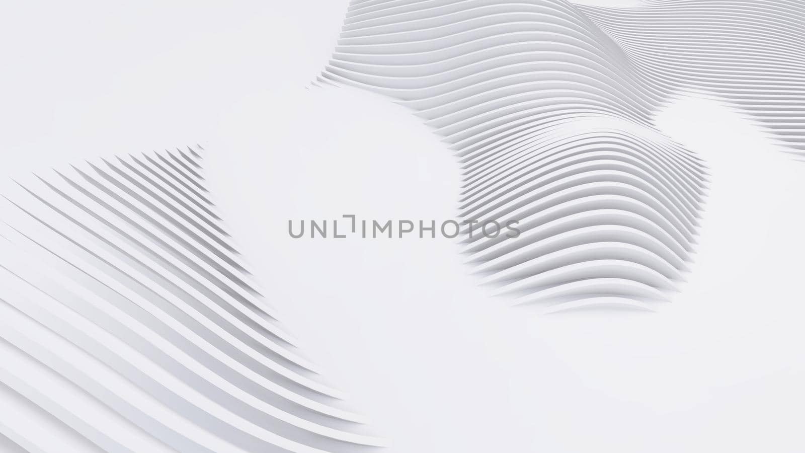 Abstract Curved Shapes. White Circular Background. Abstract background. 3d illustration