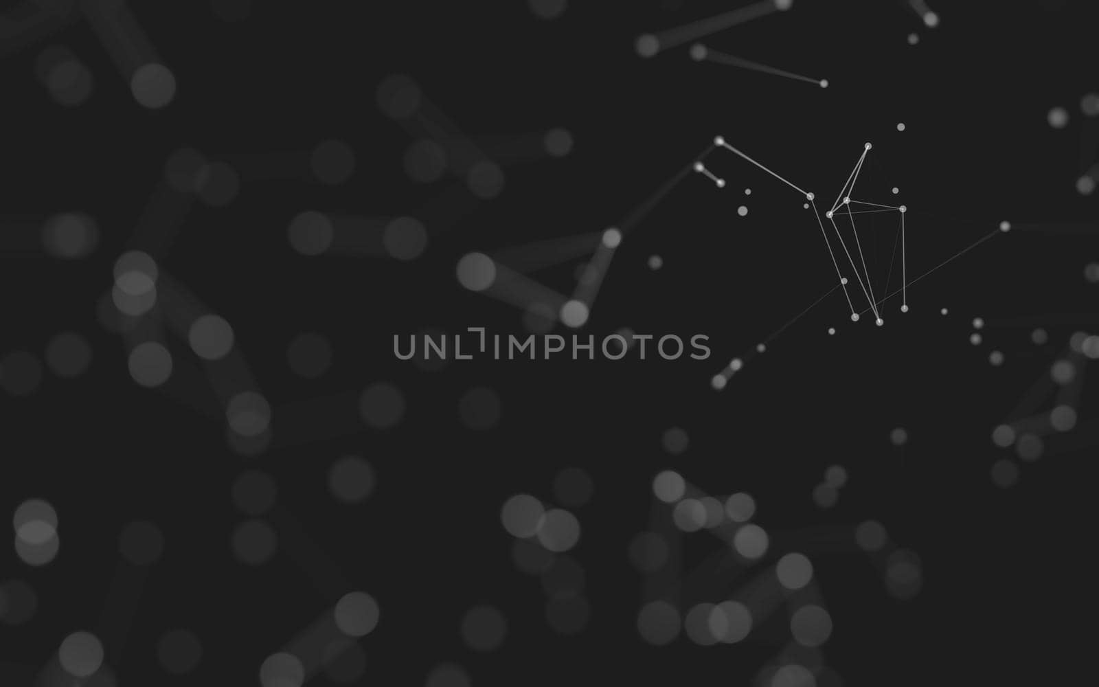 Abstract background. Molecules technology with polygonal shapes, connecting dots and lines. Connection structure. Big data visualization. 