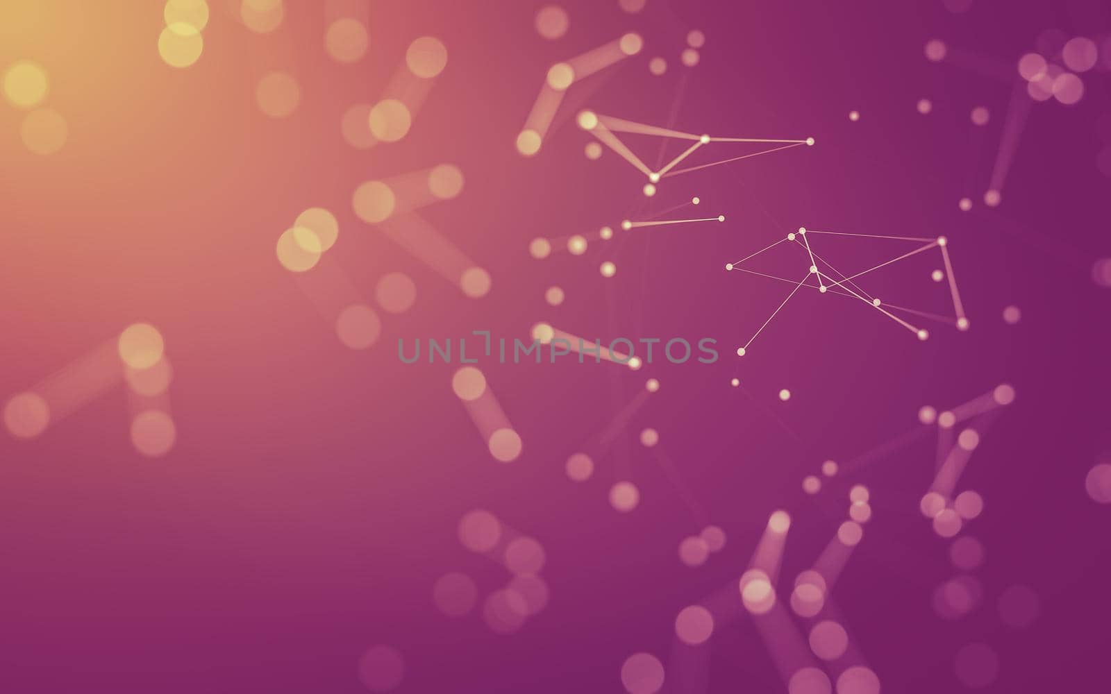 Abstract background. Molecules technology with polygonal shapes, connecting dots and lines. Connection structure. Big data visualization.  by teerawit