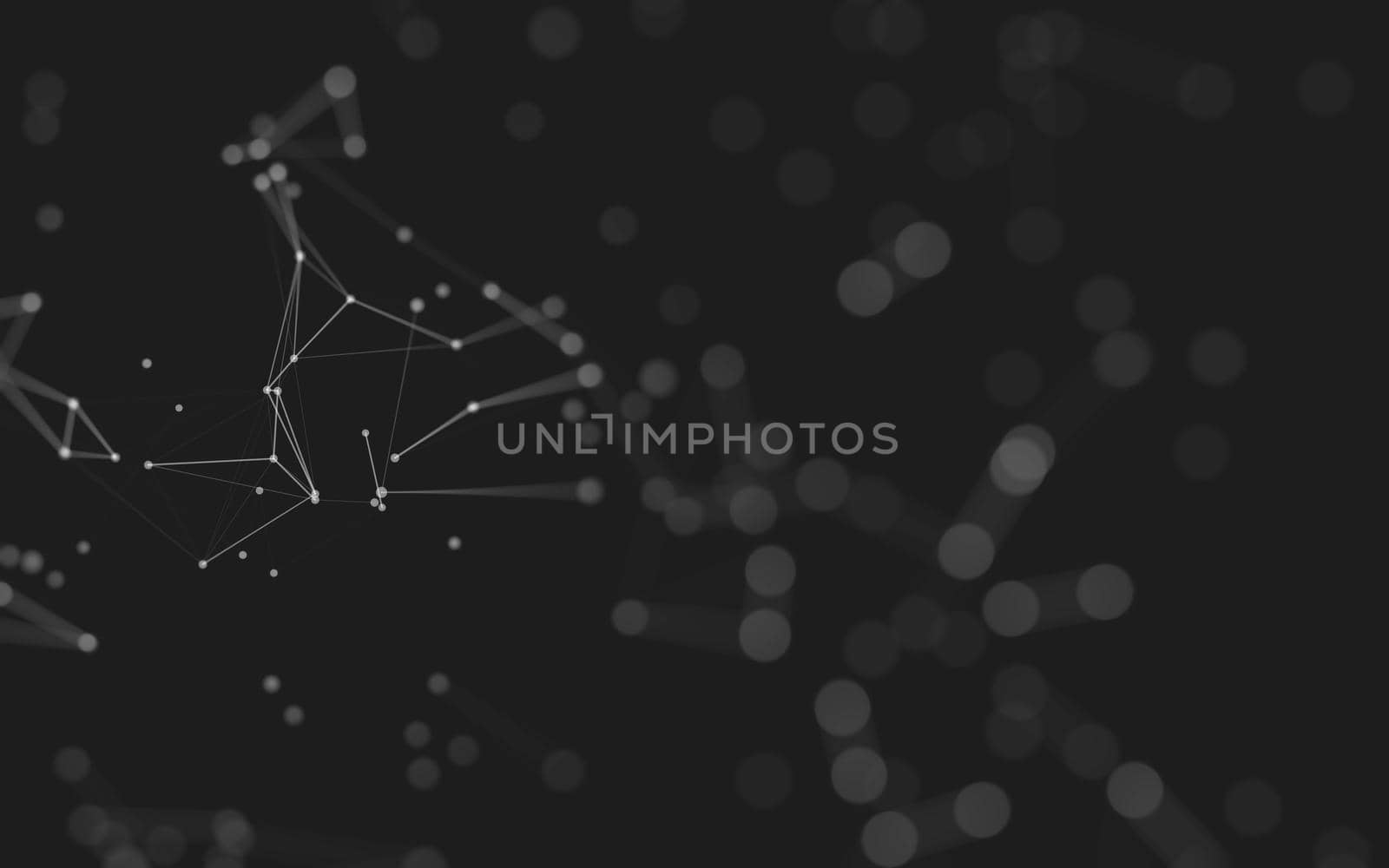 Abstract background. Molecules technology with polygonal shapes, connecting dots and lines. Connection structure. Big data visualization. 