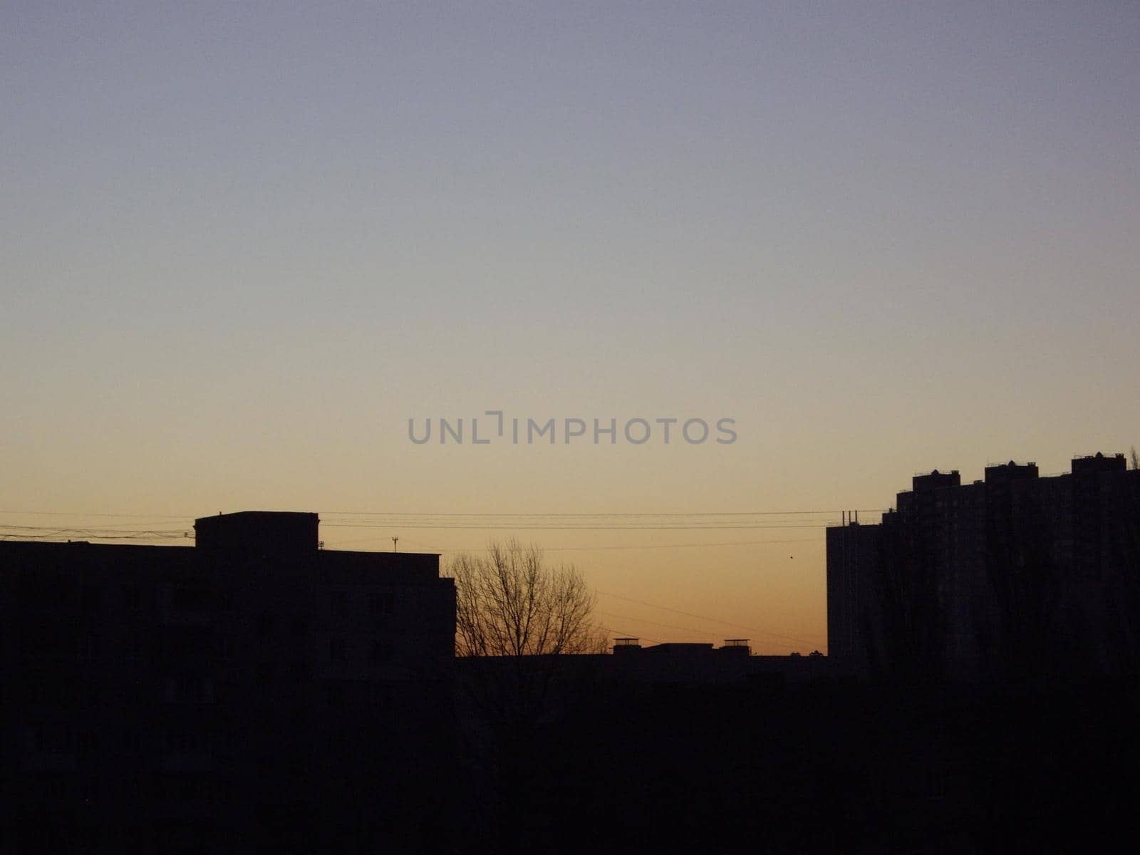 Residential new buildings at daybreak in a the city