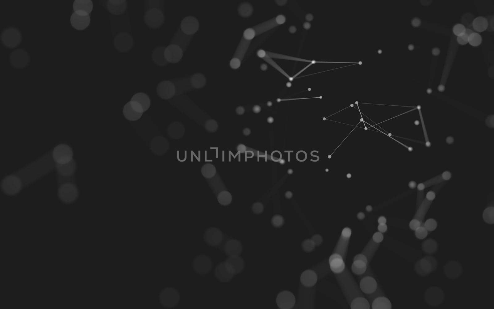 Abstract background. Molecules technology with polygonal shapes, connecting dots and lines. Connection structure. Big data visualization. 