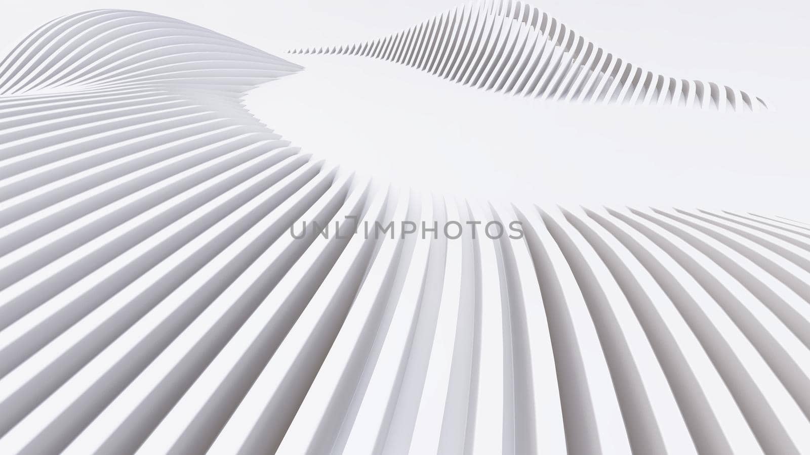 Abstract Curved Shapes. White Circular Background. Abstract background. 3d illustration