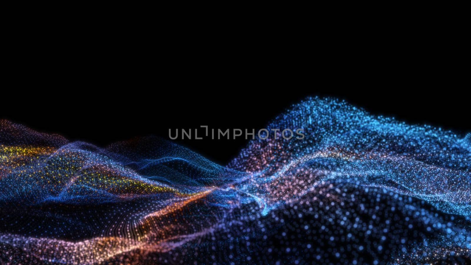 Abstract particle waves with depth of field effect by cherezoff