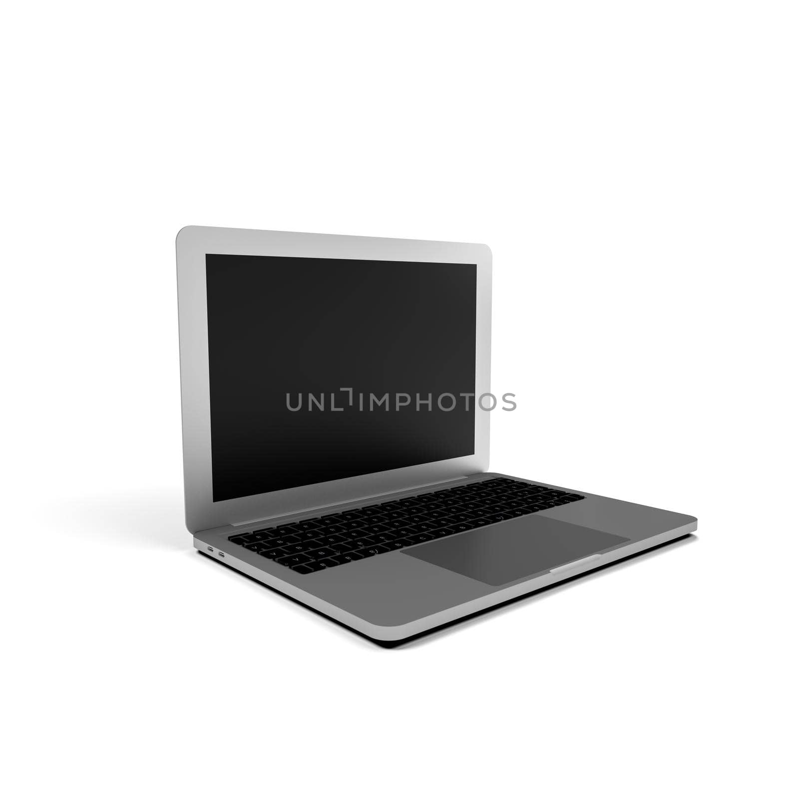 Isolated laptop on white background. 3d rendering by kwarkot