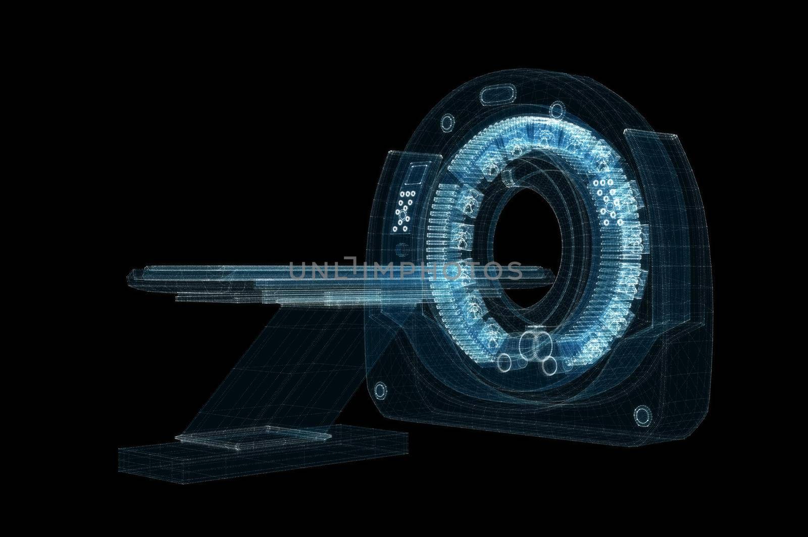 Digital MRI scan Hologram. Medicine and Technology Concept by cherezoff