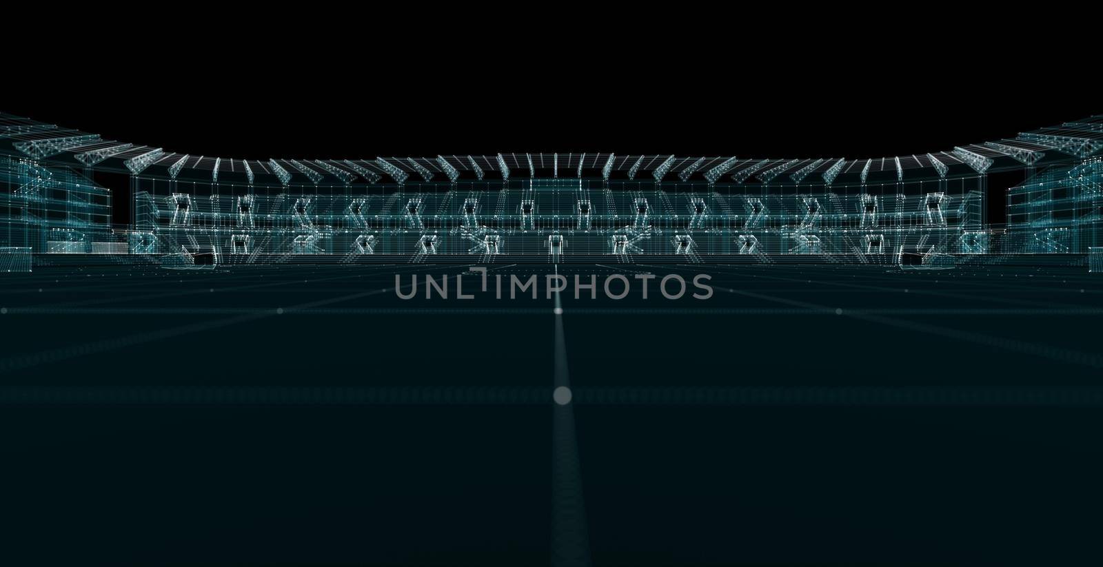 Universal Stadium Hologram. Sport and Technology Concept by cherezoff